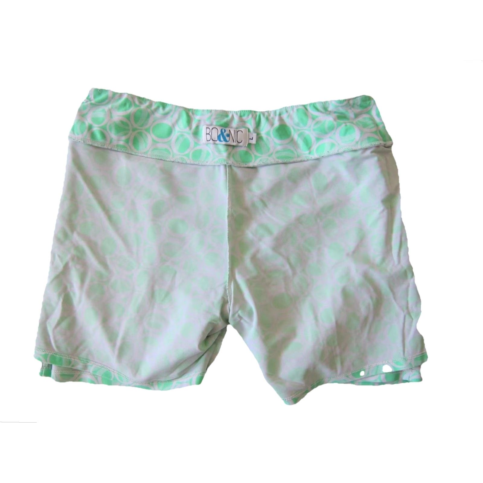Vintage BO & NIC Green White Polka Dot Stretch Tennis Skort L Women Activewear Short Skirt Built In Shorts Size 36" / US 14 / IT 50 - 5 Thumbnail