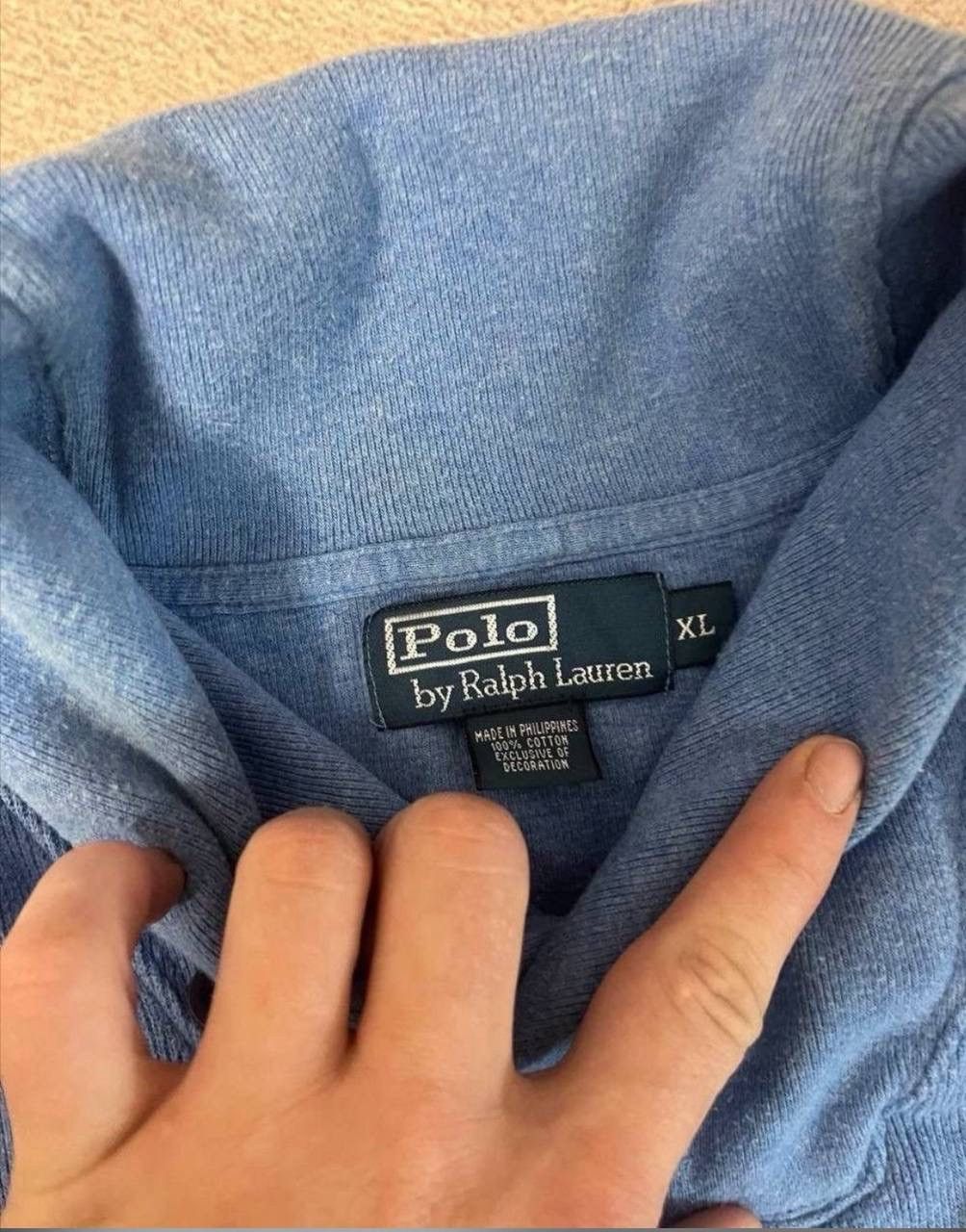 Polo Ralph Lauren × Vintage Vintage Polo Ralph Lauren Distressed Rugby Sweatshirt Size US L / EU 52-54 / 3 - 4 Thumbnail