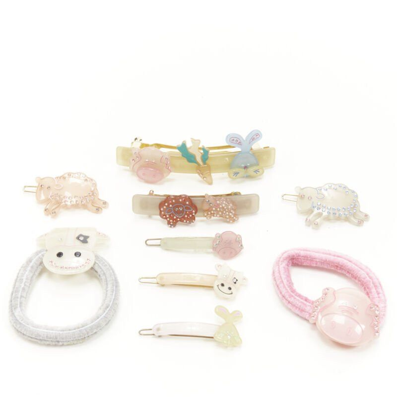 Other CHIC & MODE Alexandre Zouari LOT OF 9 farm animal crystal acrylic hair clip ties Size ONE SIZE - 1 Thumbnail