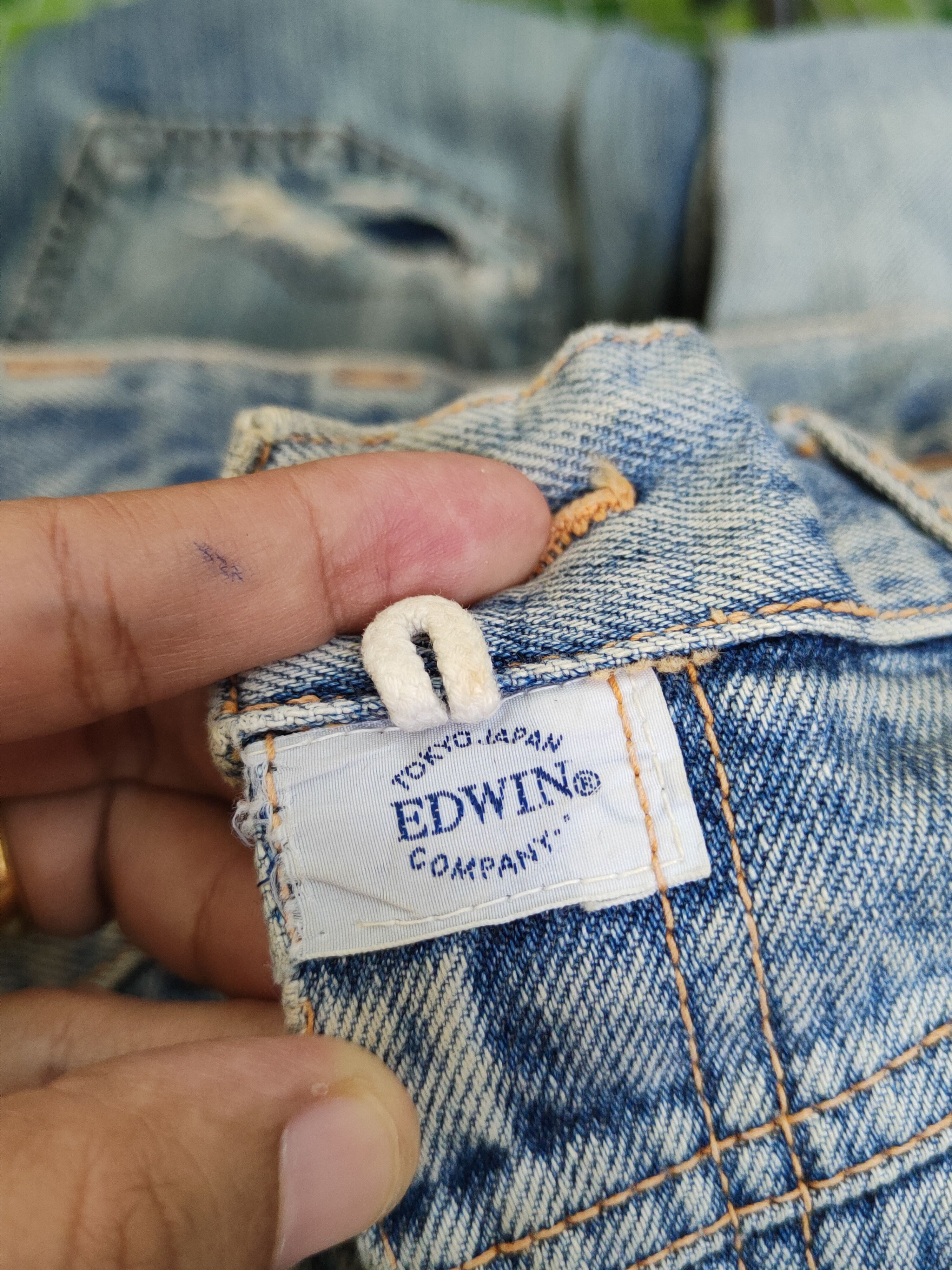 Edwin Edwin Light Blue Distressed Ripped denim Jeans #W1800 Size US 33 - 15 Thumbnail