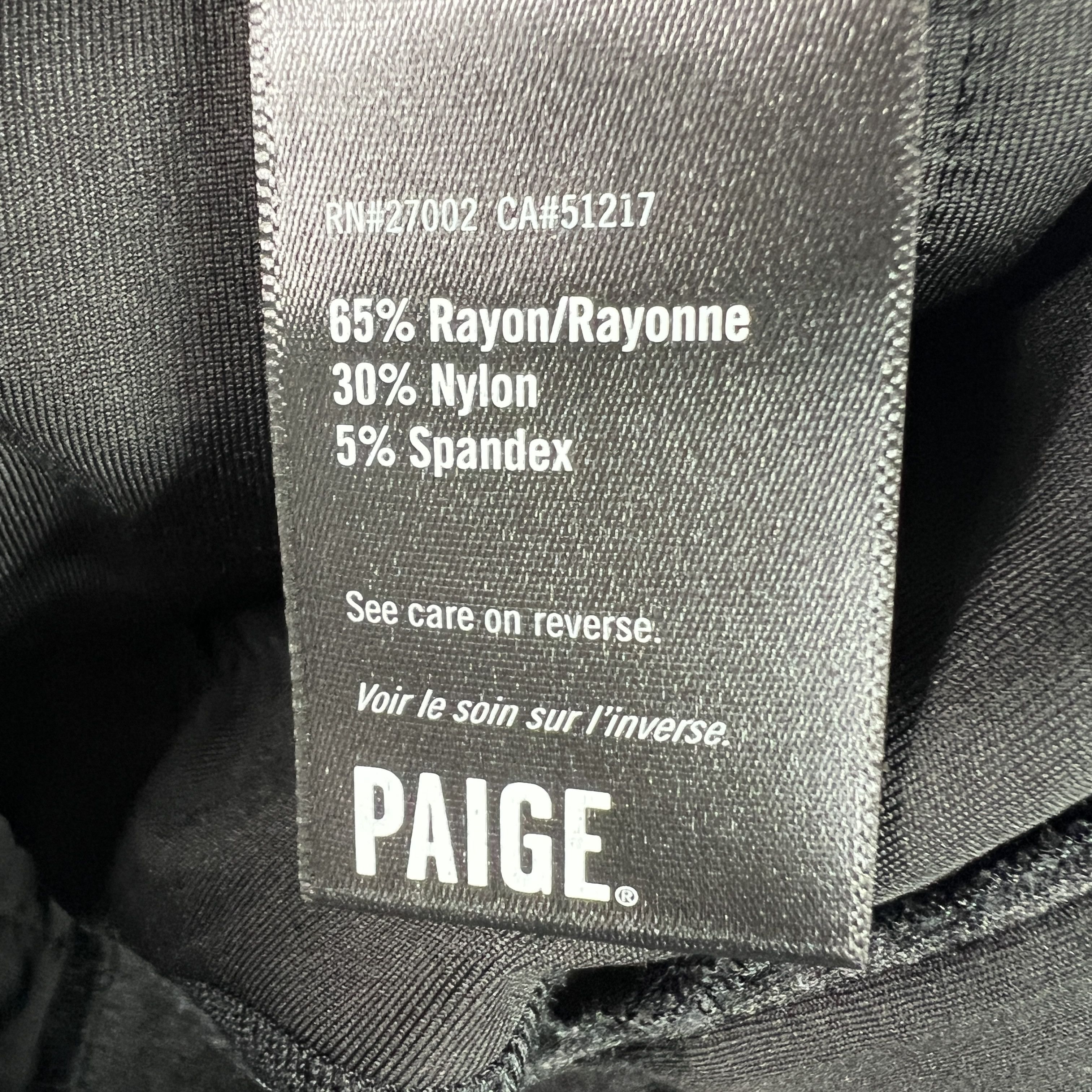 Paige Paige Pants Strafford Straight Iced Black Stretch Trousers Size US 34 / EU 50 - 9 Thumbnail