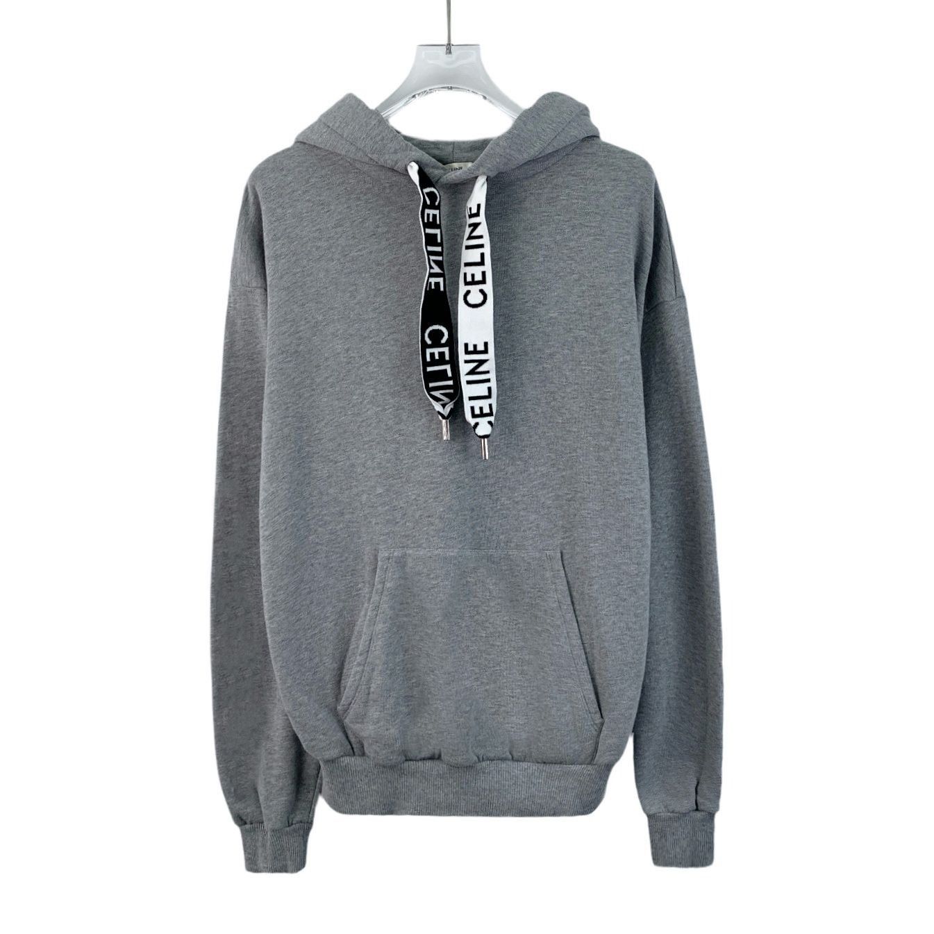 Celine Celine Grey Cotton Logo Hooded Drawstring Sweatshirt XS Long Size XS / US 0-2 / IT 36-38 - 1 Thumbnail