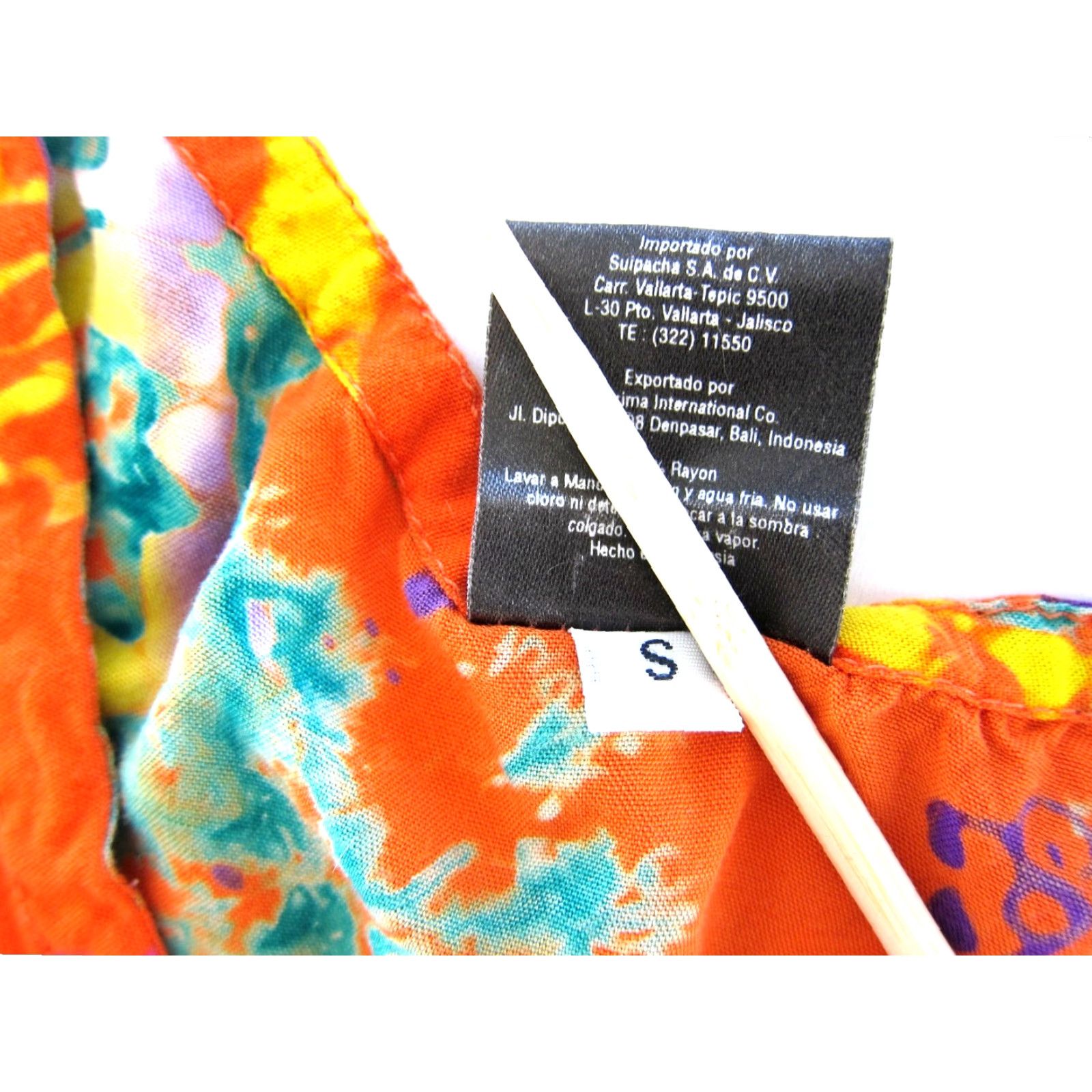 Vintage VTG The Monkey's Designs Rayon Orange Pink Button Down Tie Dye Tank Sun Dress S Size S / US 4 / IT 40 - 4 Thumbnail