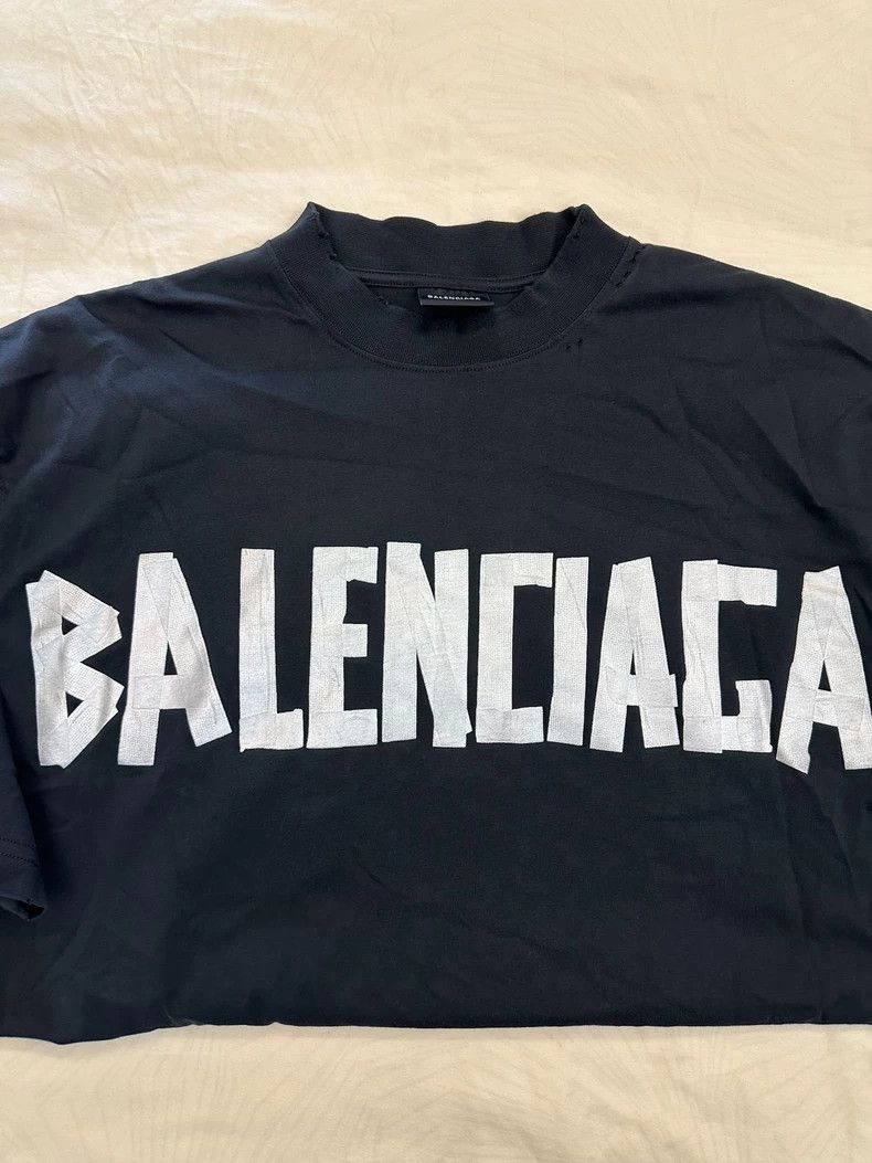 Balenciaga Balenciaga Masking Tape Logo Short Sleeve T-Shirt Size US M / EU 48-50 / 2 - 8 Thumbnail