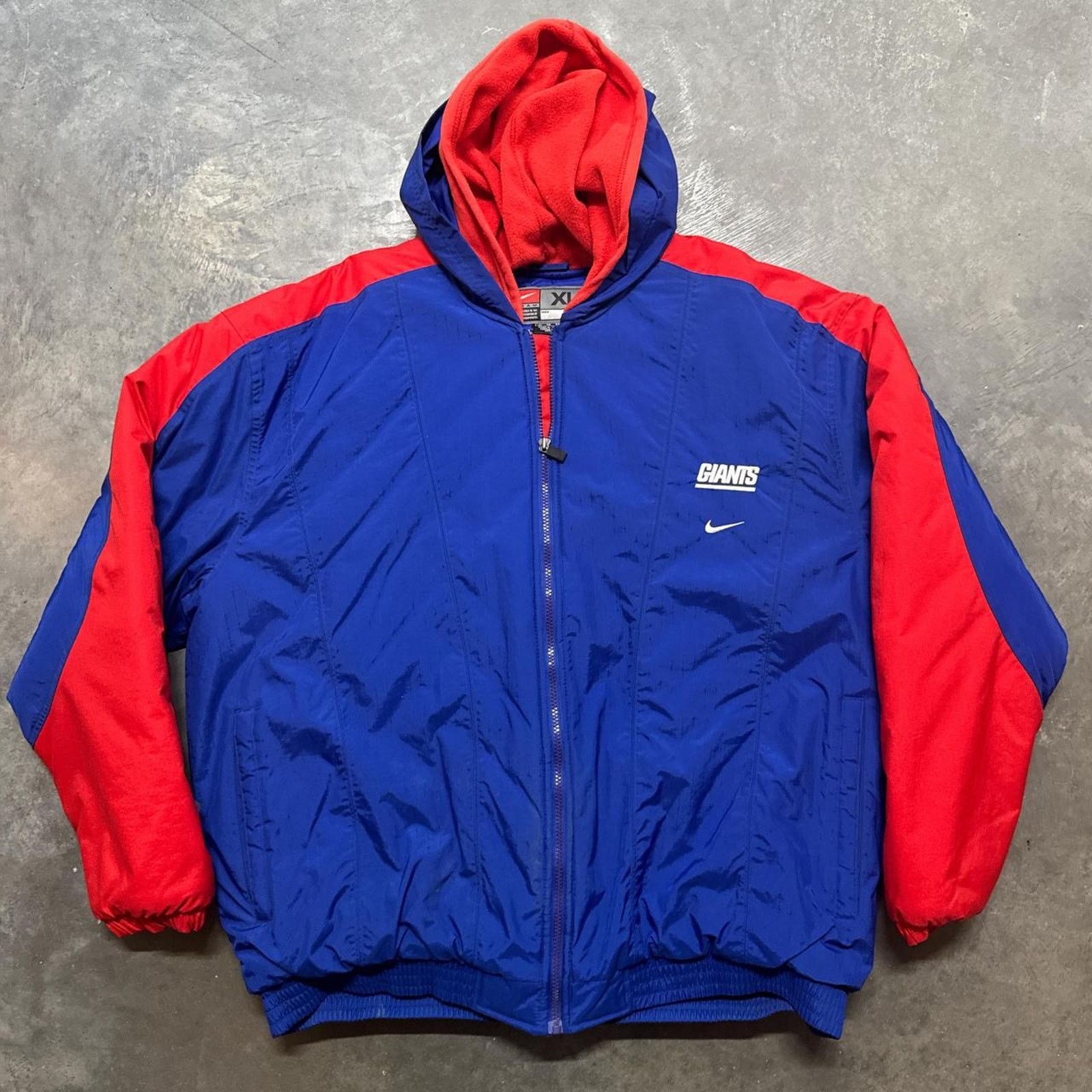 Nike × Vintage Vintage 90s Nike New York Giants NFL Football Puffer Jacket Size US XL / EU 56 / 4 - 1 Thumbnail