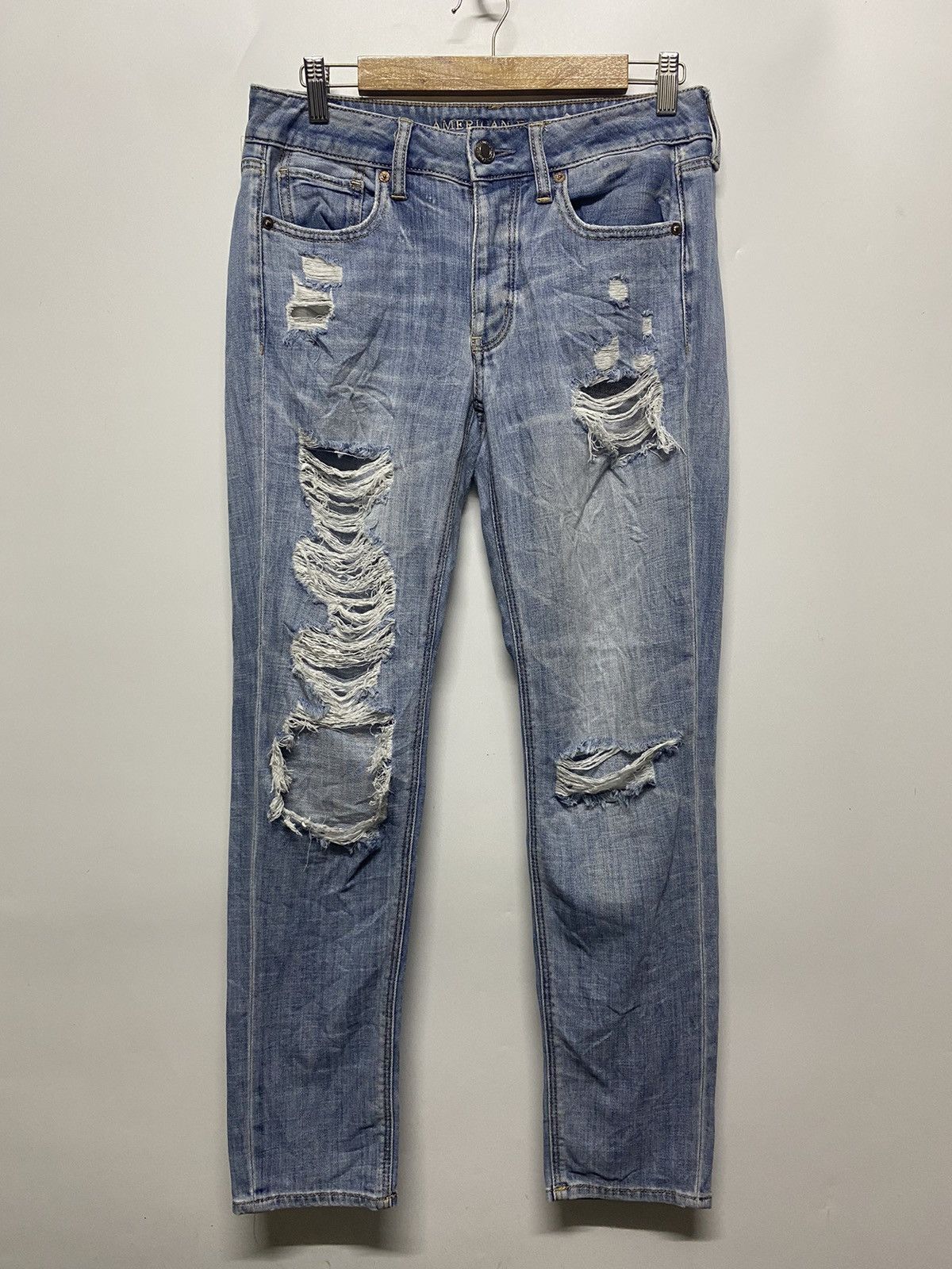 American Eagle Outfitters American Eagle Outfitters Jeans Distressed Blue Denim Pants Size 30" / US 8 / IT 44 - 1 Thumbnail