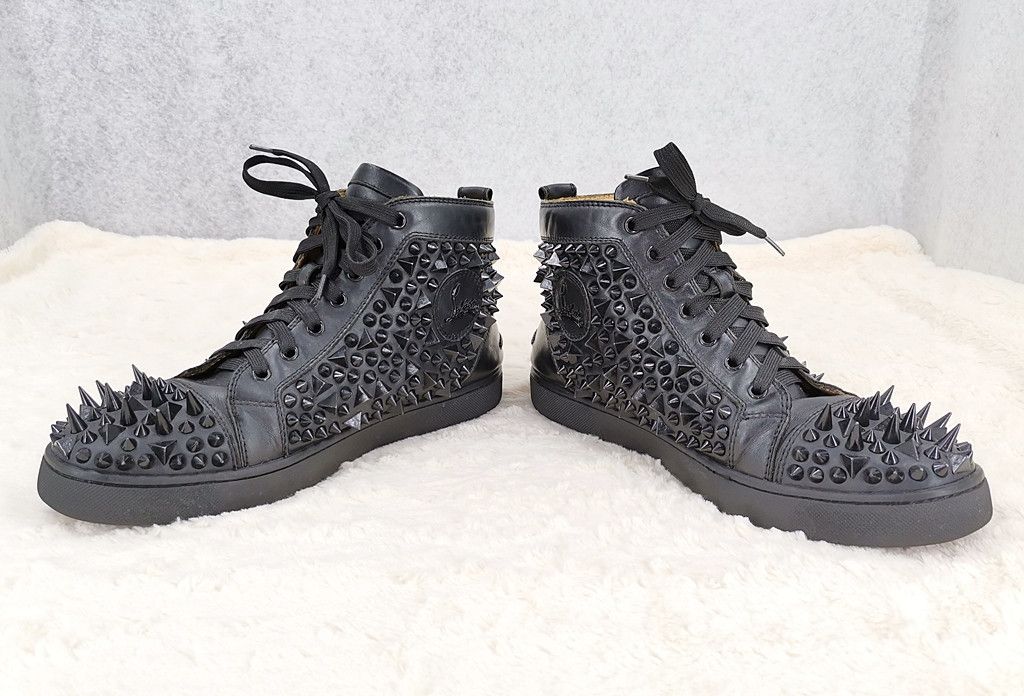 Christian Louboutin CHRISTIAN LOUBOUTIN off black spike shoes hi-cut Size US 8 / EU 41 - 2 Thumbnail
