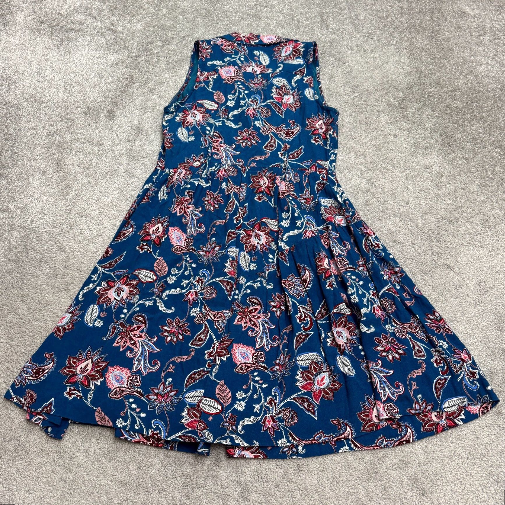 Neiman Marcus Neiman Marcus Paisley Floral A-Line Midi Dress Women Medium Button Down Collared Size M / US 6-8 / IT 42-44 - 2 Thumbnail