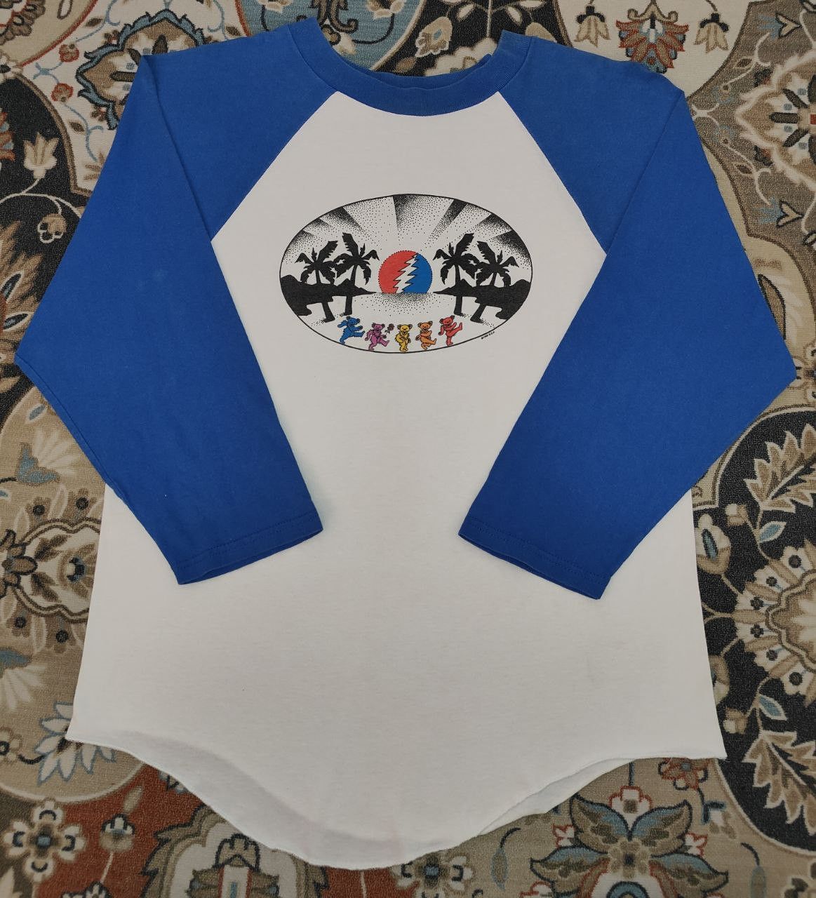 image of Band Tees x Grateful Dead 90's Vintage Grateful Dead Band 3/4 Sleeve T in Offwhite (Size Medium)