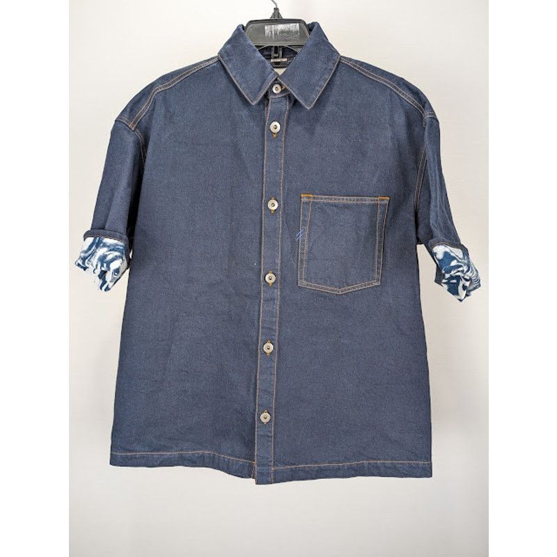 Burberry o1rshd1 Denim Shirt in Indigo Blue Size US S / EU 44-46 / 1 - 2 Thumbnail