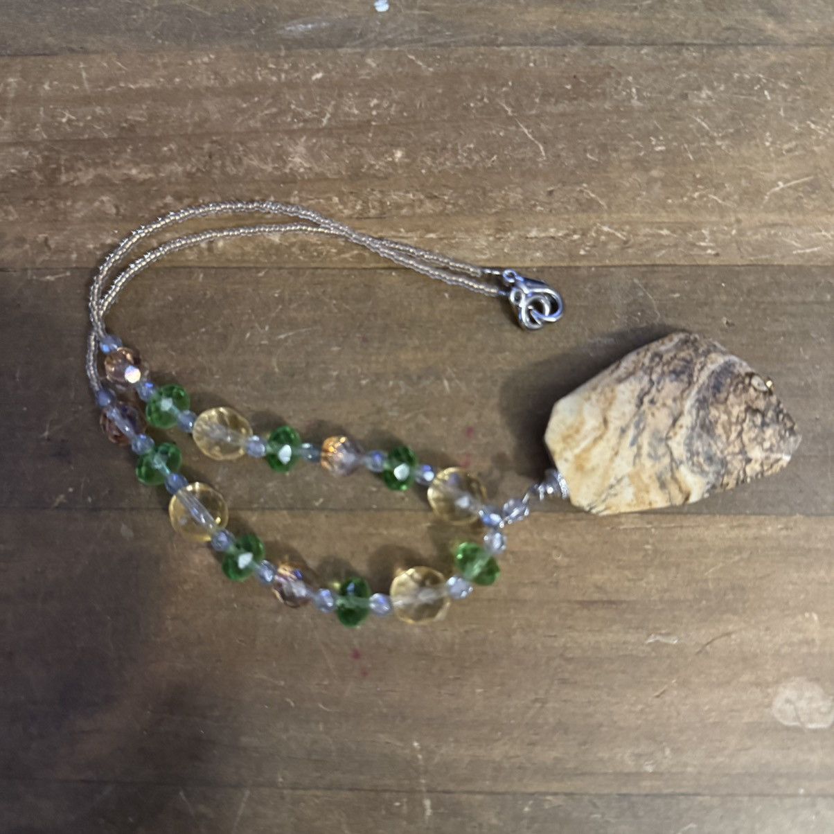 Other Glass bead granite stone pendant necklace Size ONE SIZE - 3 Thumbnail