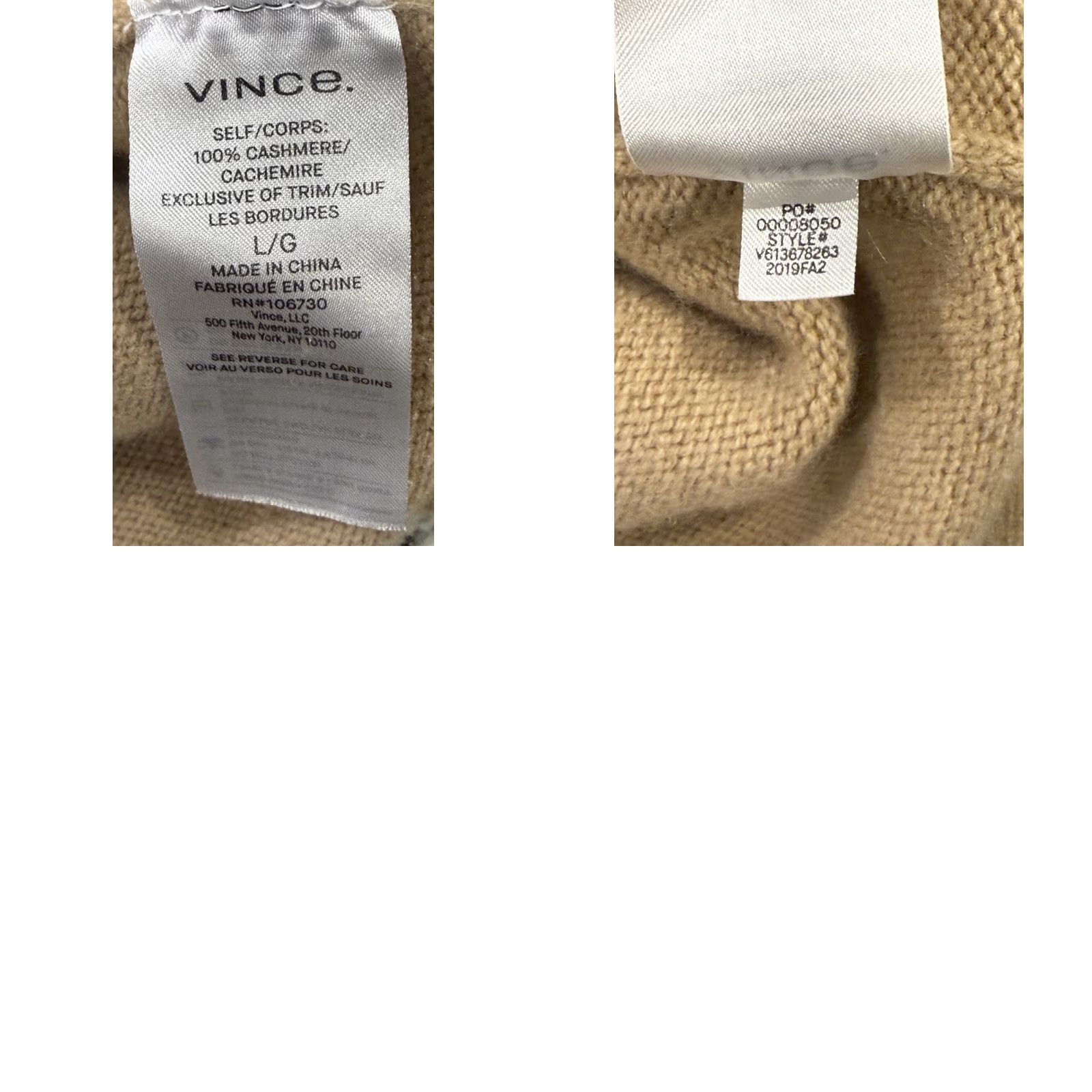 Vince Vince Women’s Cashmere Tunic Sweater Long Sleeve Crew Neck Brown Large Casual Size L / US 10 / IT 46 - 8 Thumbnail