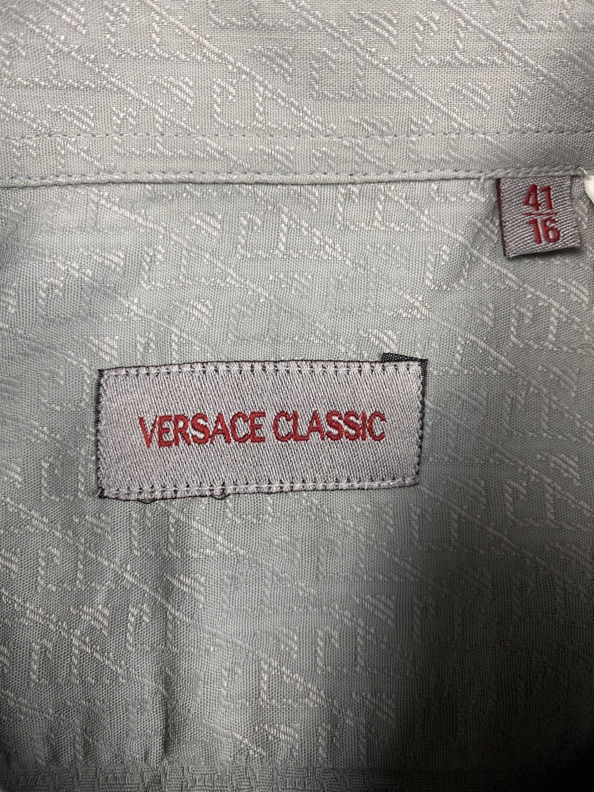 Versace Vintage Versace Classic Jacquard Gray Button Up Shirt Size US XL / EU 56 / 4 - 14 Thumbnail