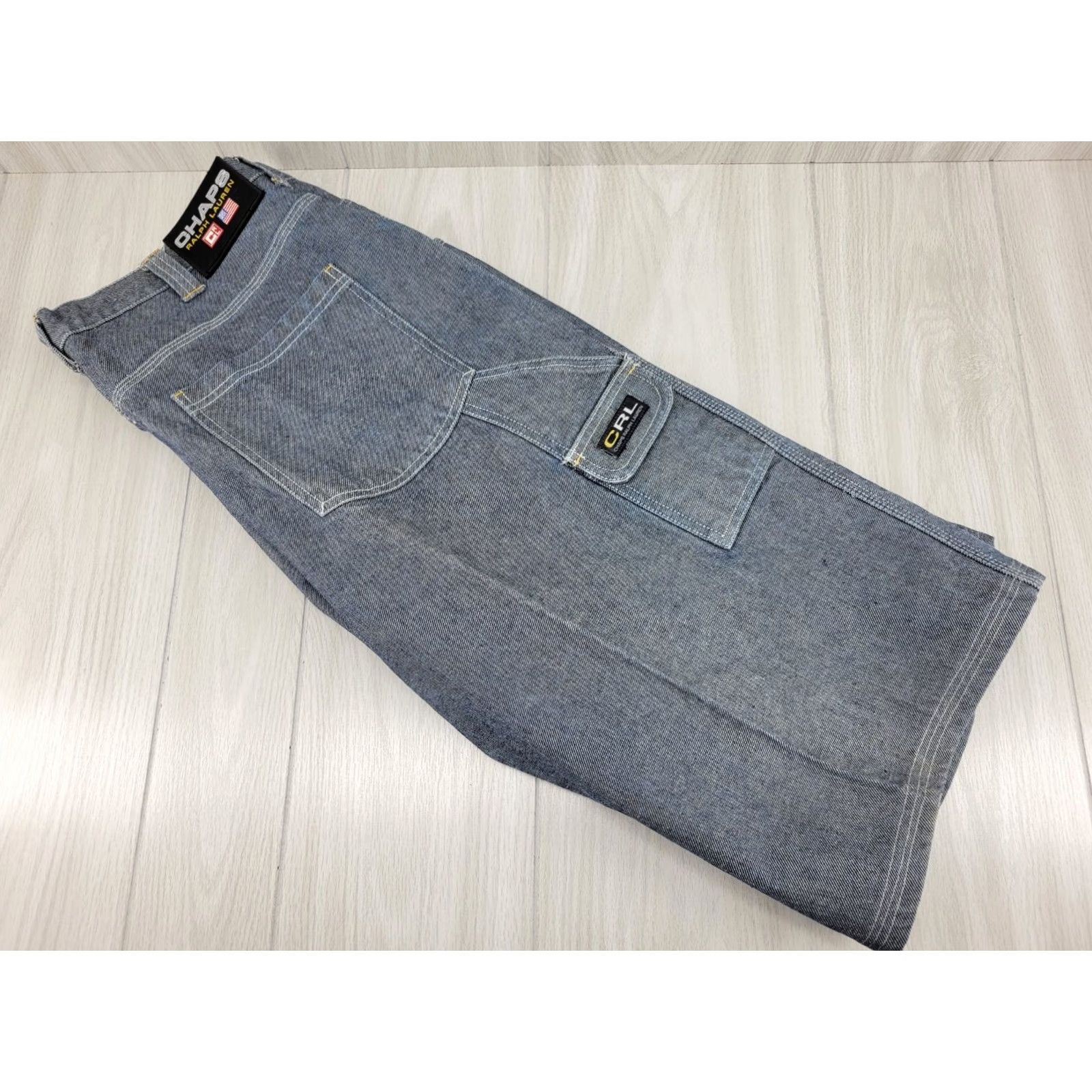 Ralph Lauren VINTAGE Ralph Lauren CHAPS Carpenter Denim Shorts Mens 36 Baggy 90s Hammer Loop Casual blue 1990s Mens Size US 36 / EU 52 - 3 Thumbnail