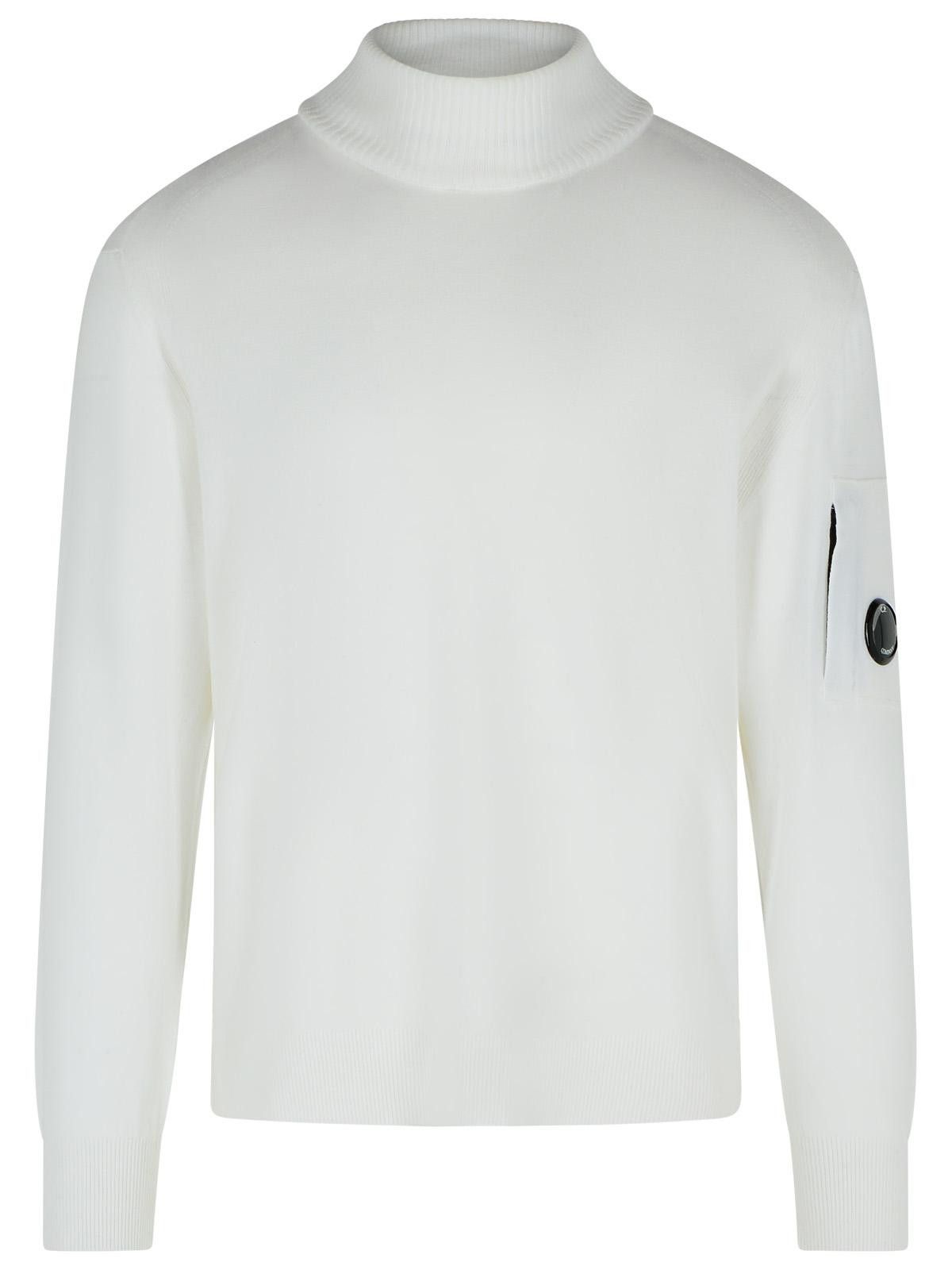 C.P. Company C.P. COMPANY 'Lens' Turtleneck Sweater In White Virgin Wool Blend Size US XL / EU 56 / 4 - 1 Thumbnail