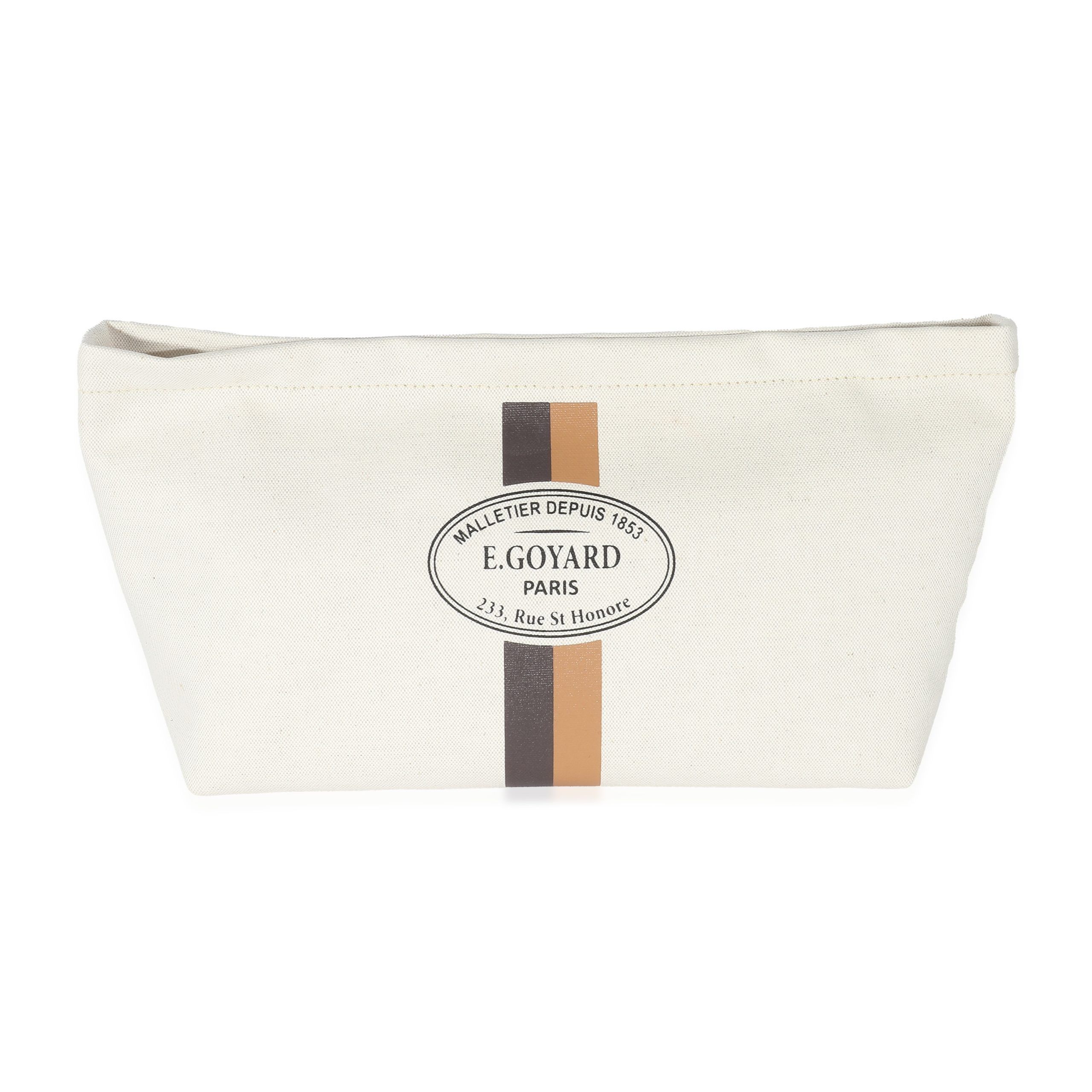 image of Goyard Beige Linen Cotton Nécessaire Organizer Pouch, Women's