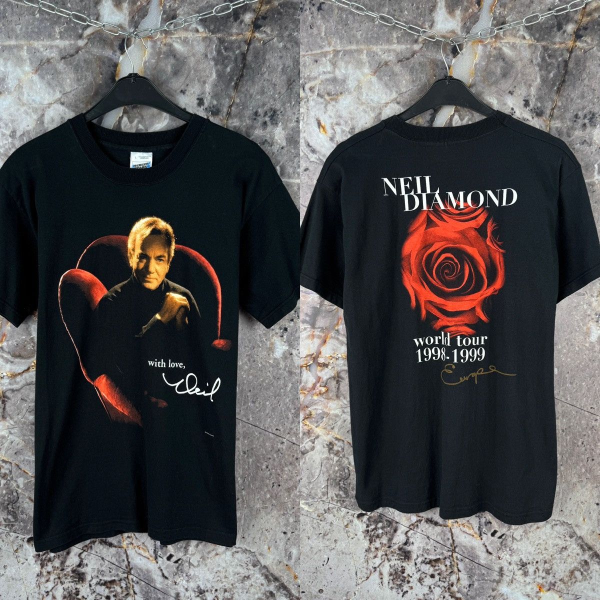 Vintage Neil Diamond 1998–1999 World Tour T-Shirt – Vintage Band Tee Size US L / EU 52-54 / 3 - 1 Thumbnail