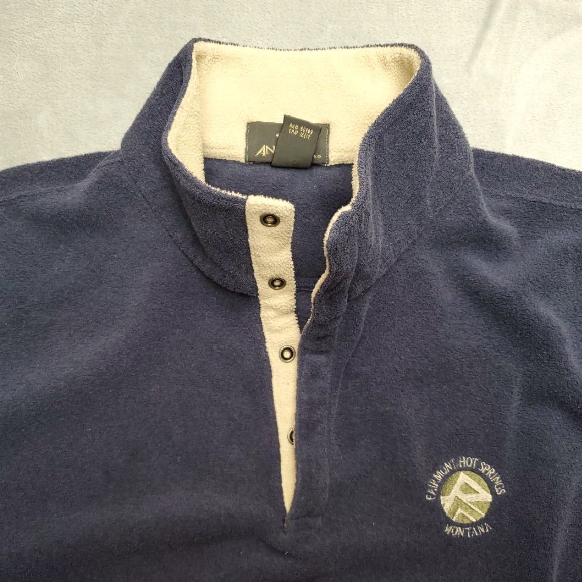 Vintage VINTAGE Cotton Deluxe Shirt Men M Blue 90s USA Western Fleece T Shirt Graphic Print Mock Neck 1/4 Snap Pullover Nature Mens Size US M / EU 48-50 / 2 - 6 Thumbnail