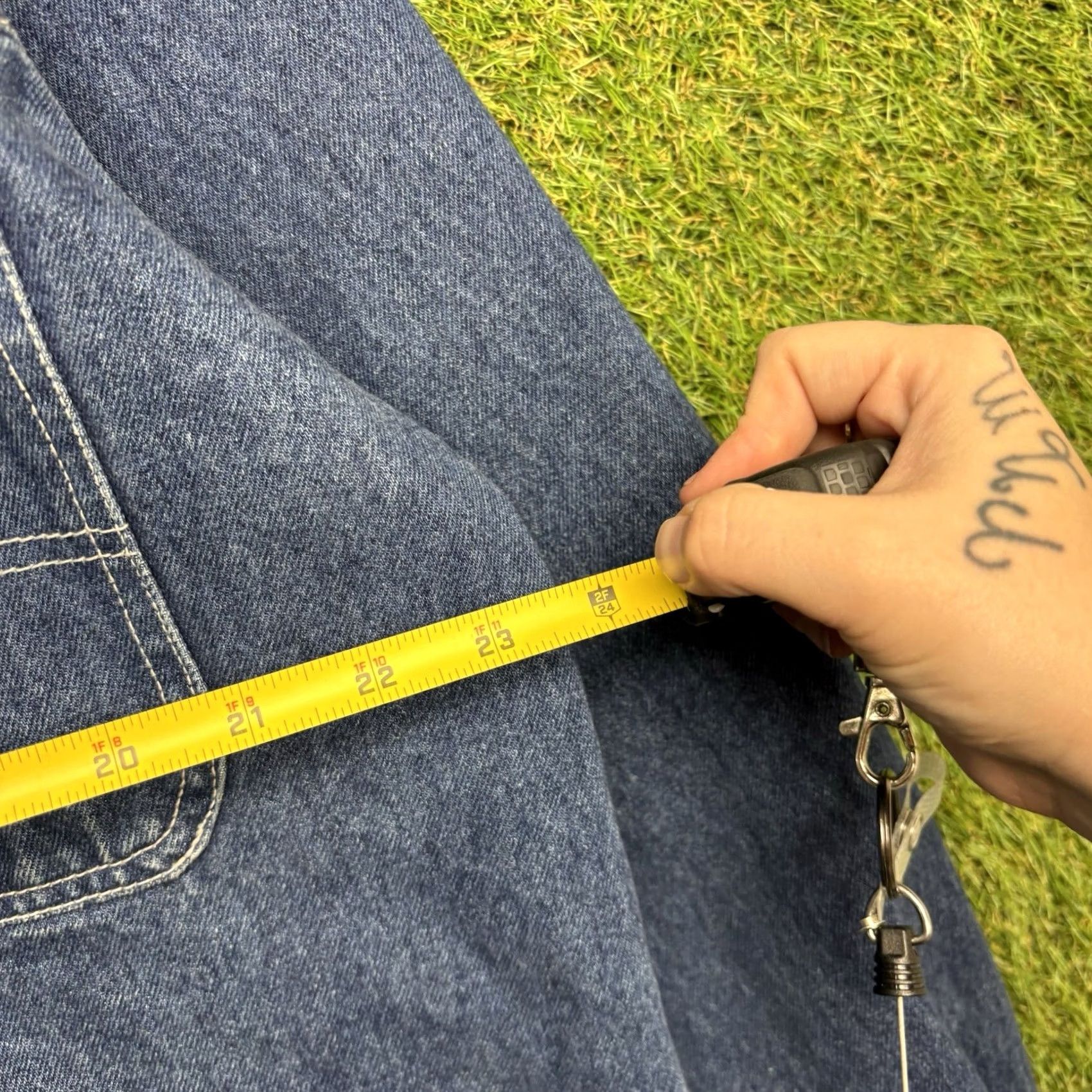 Vintage VINTAGE Boss Boxx Jacket Mens L Denim Blue 90s Retro Workwear Coat Jacket Cotton Lining Button Pocketed Regular Mens Size US 33 - 5 Thumbnail