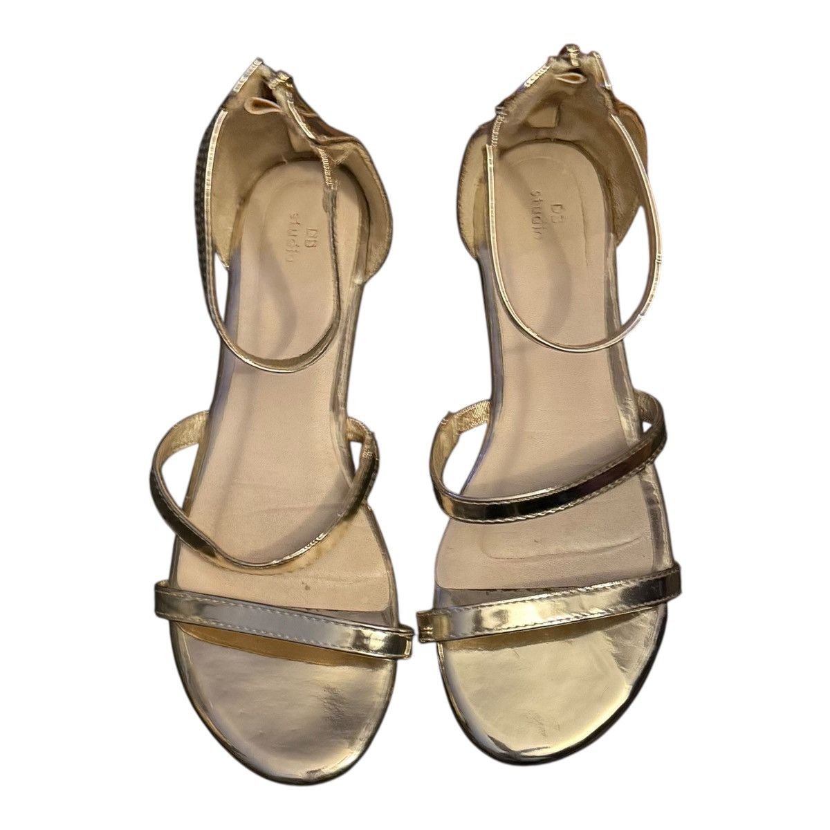 Other DB Studio metallic gold ankle strap sandals Size US 9 / IT 39 - 2 Thumbnail