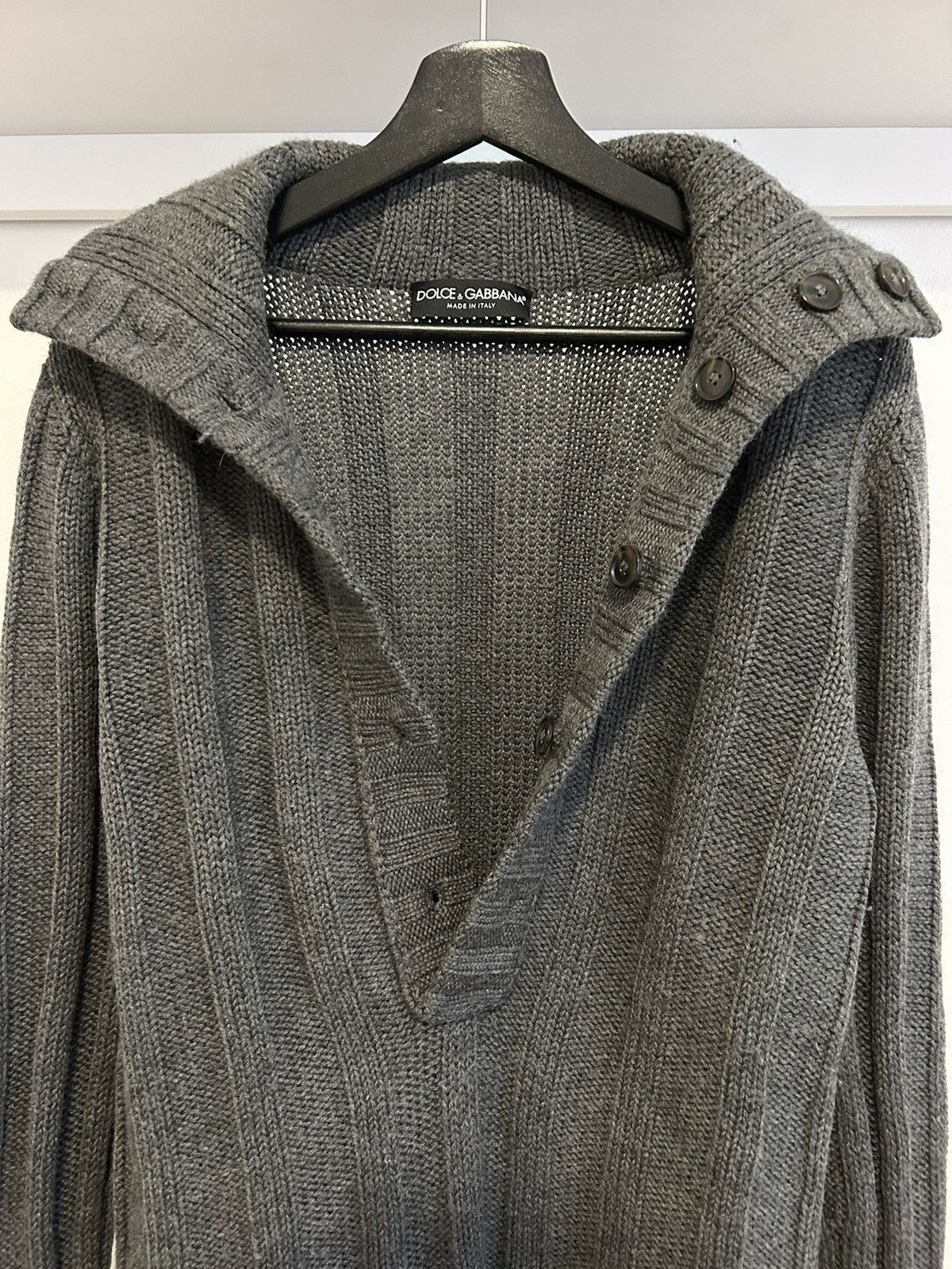 Dolce & Gabbana Dolce&Gabbana Archive Hidden Button-Up High Neck Wool Jumper Size US M / EU 48-50 / 2 - 4 Thumbnail