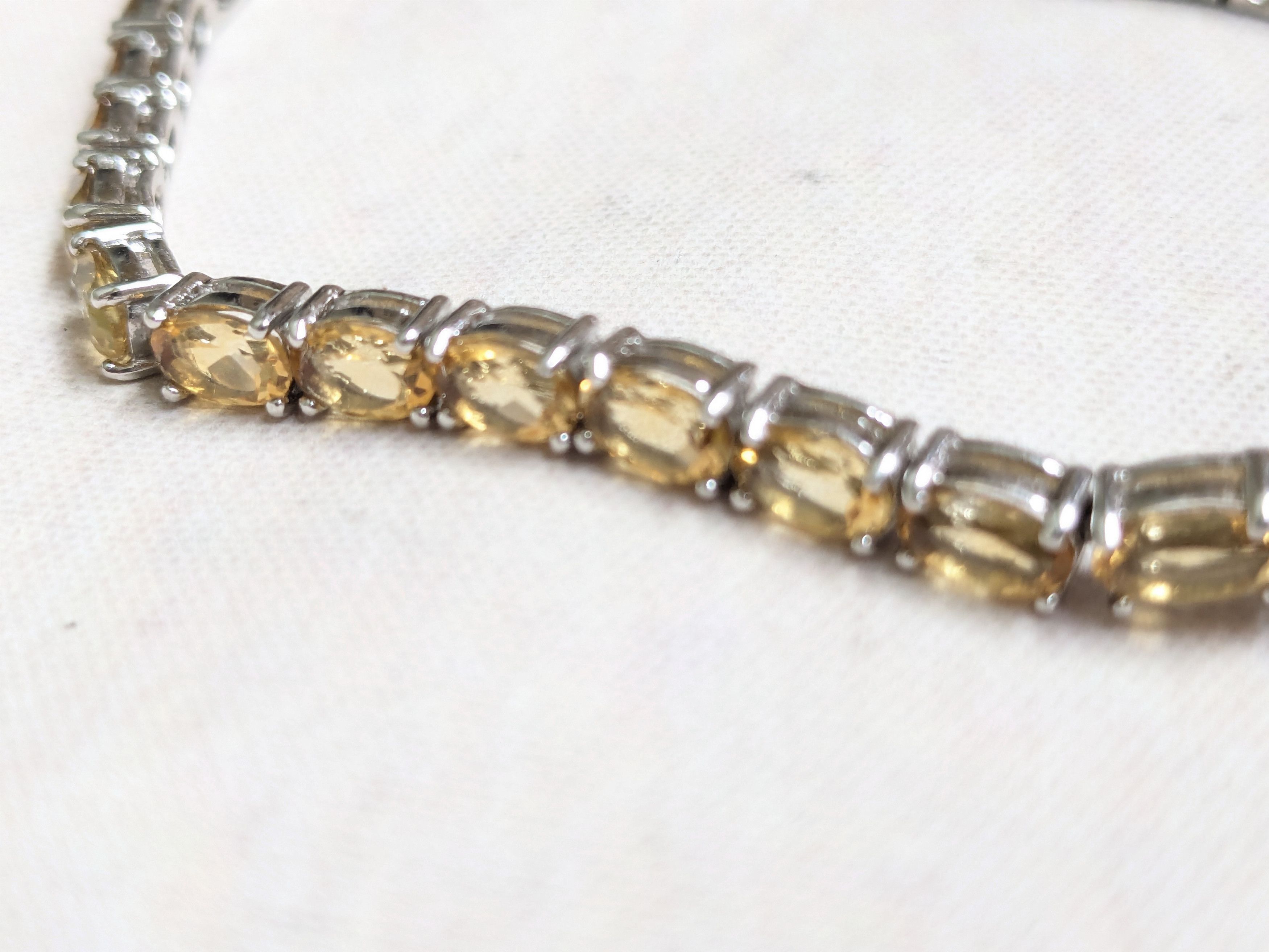 Sterling Silver Sterling Silver Tennis Bracelet Yellow Citrine Oval 8 Size ONE SIZE - 11 Thumbnail