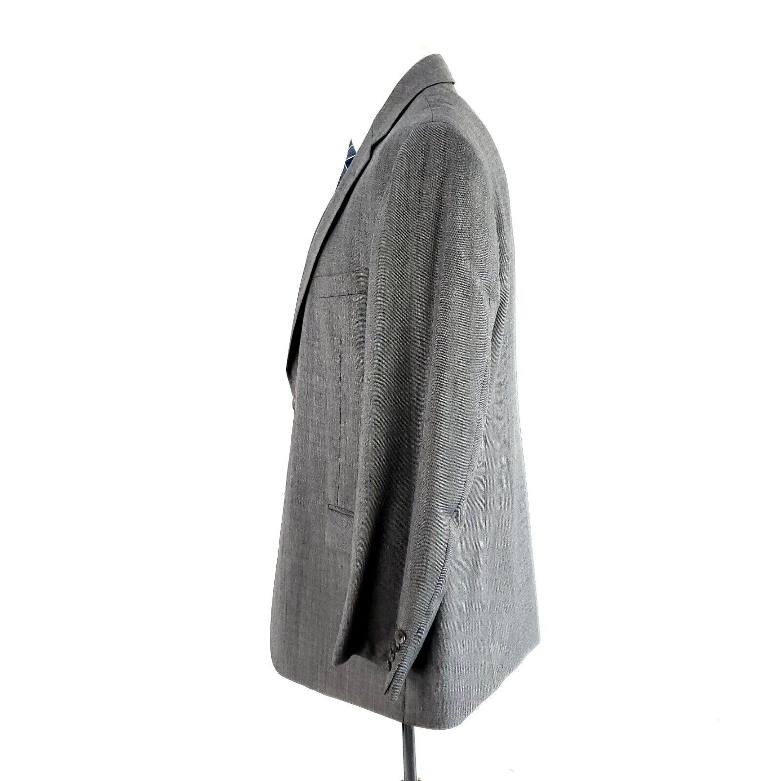 Joseph & Feiss Joseph & Feiss Gold Wool 2 Button Blazer 42R Gray Sharkskin Size 42R - 4 Thumbnail