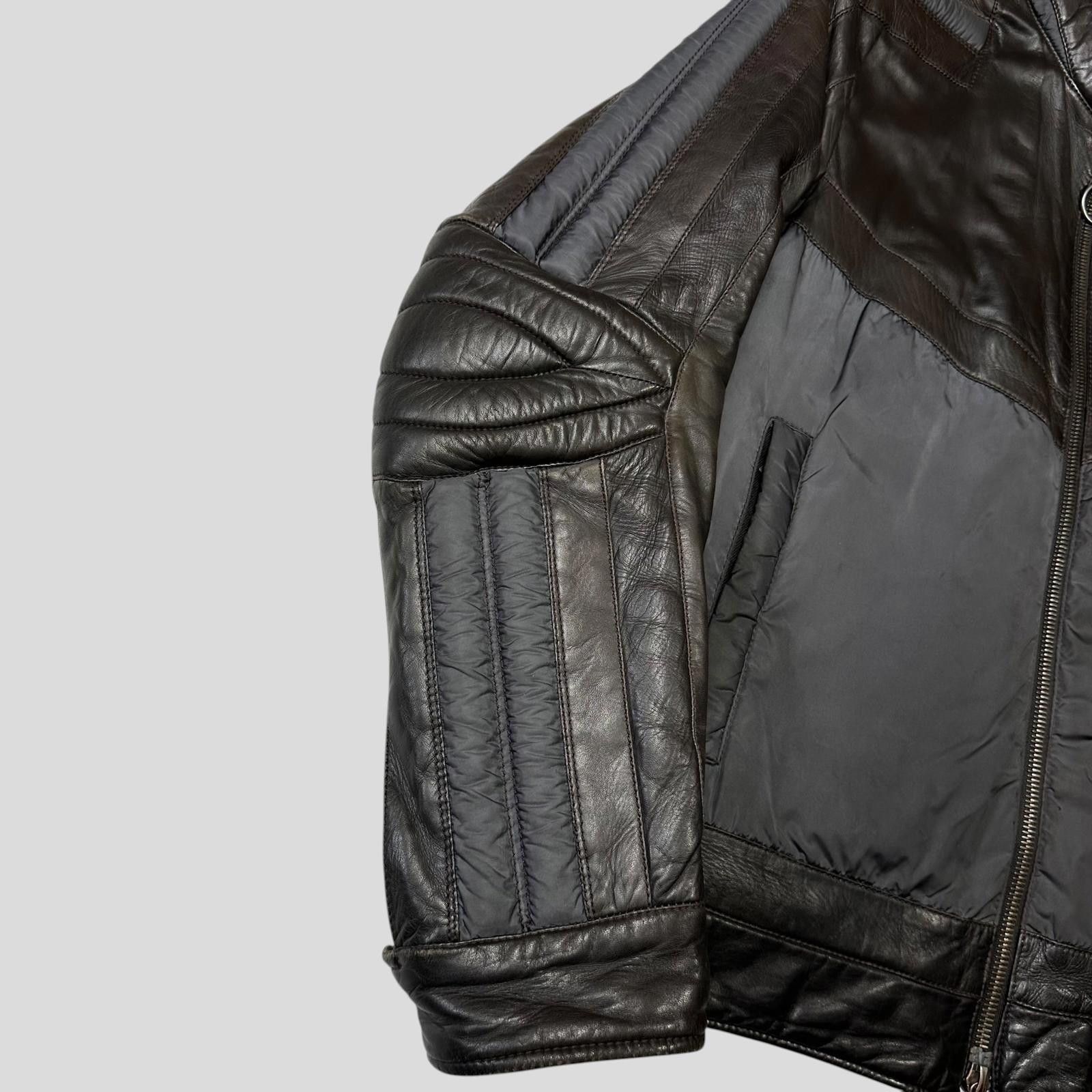 Prada Prada Sport 00’s Leather Nylon 3D Panelled Puffer Jacket M/L Size US M / EU 48-50 / 2 - 4 Thumbnail