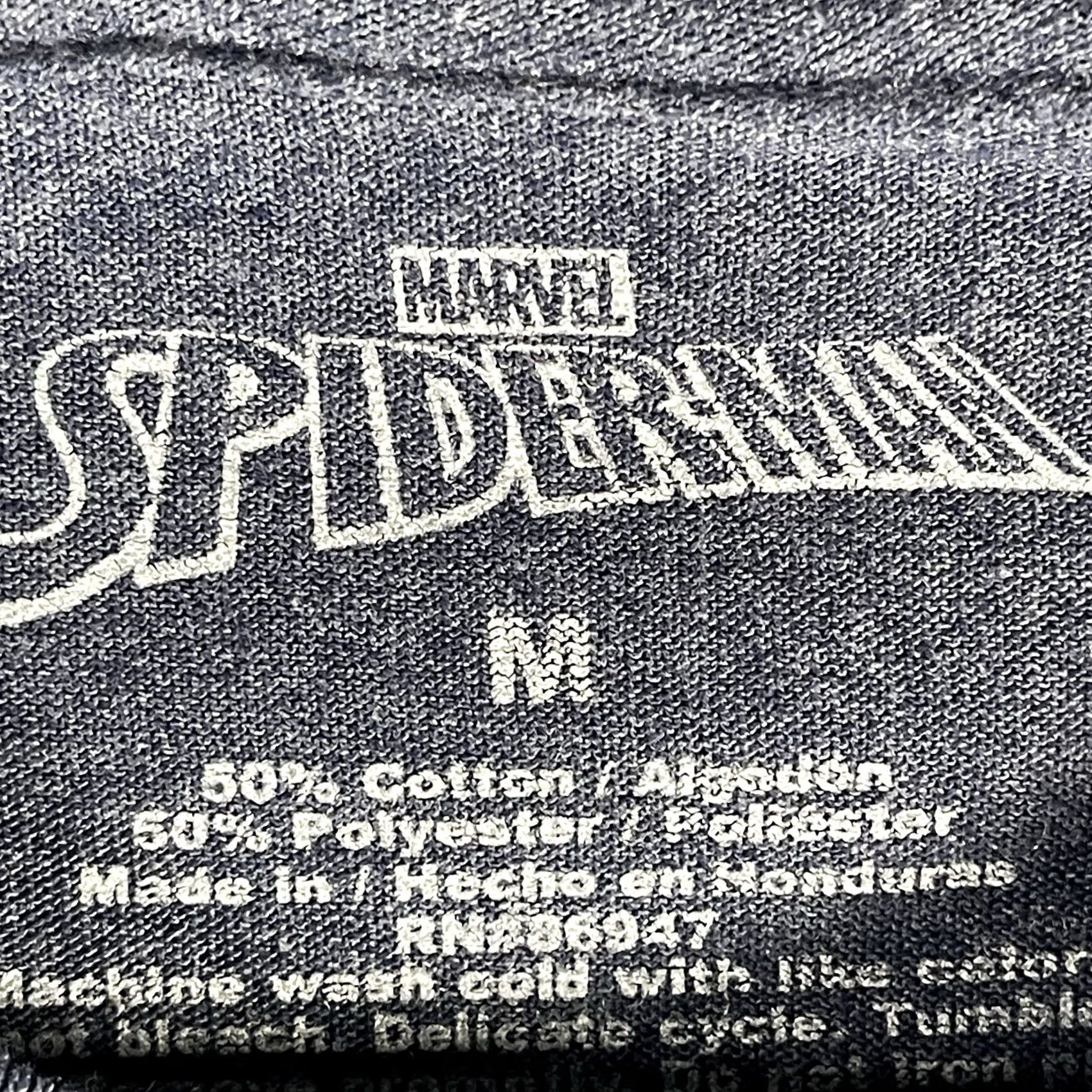 Vintage Spider-man T Shirt Adult Medium Blue Graphic Print Crew Neck Marvel Mens Novelty T Shirts Size US M / EU 48-50 / 2 - 2 Thumbnail