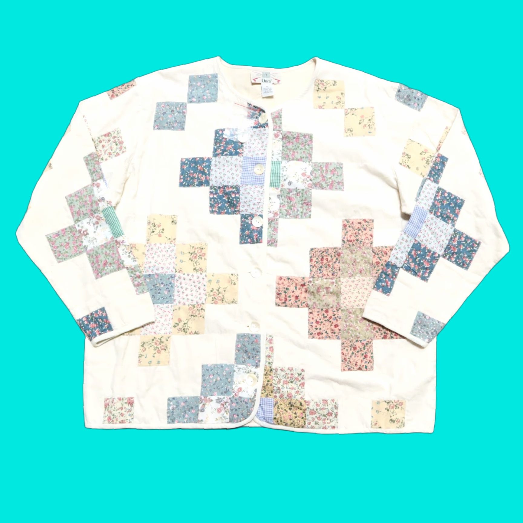 Orvis VINTAGE Orvis Jacket 90s XL White Women Deadstock Patchwork Blanket Size XL / US 12-14 / IT 48-50 - 1 Thumbnail