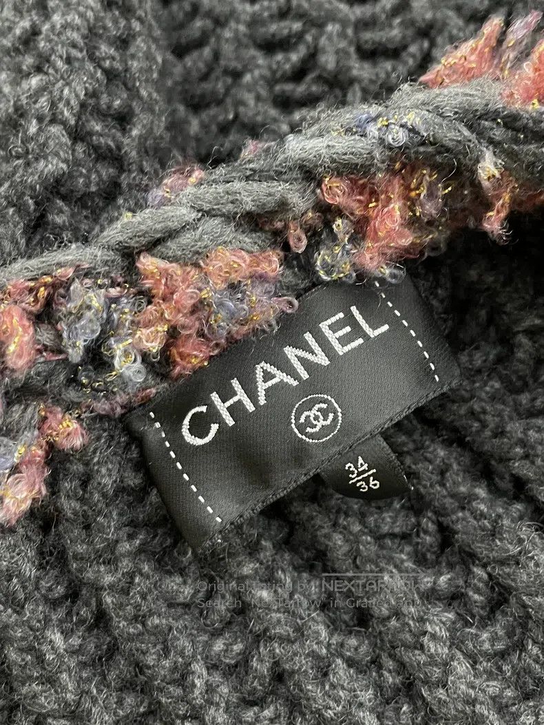 Chanel Chanel 22A high-end handicraft workshop dark gray hollow k Size XXS / US 00 / IT 34 - 4 Thumbnail