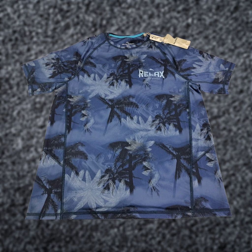 Tommy Bahama VINTAGE Tommy Bahama Mens Tropical Haze Relaxed Crew Neck T-Shirt Blue M #6777 Size US M / EU 48-50 / 2 - 1 Thumbnail