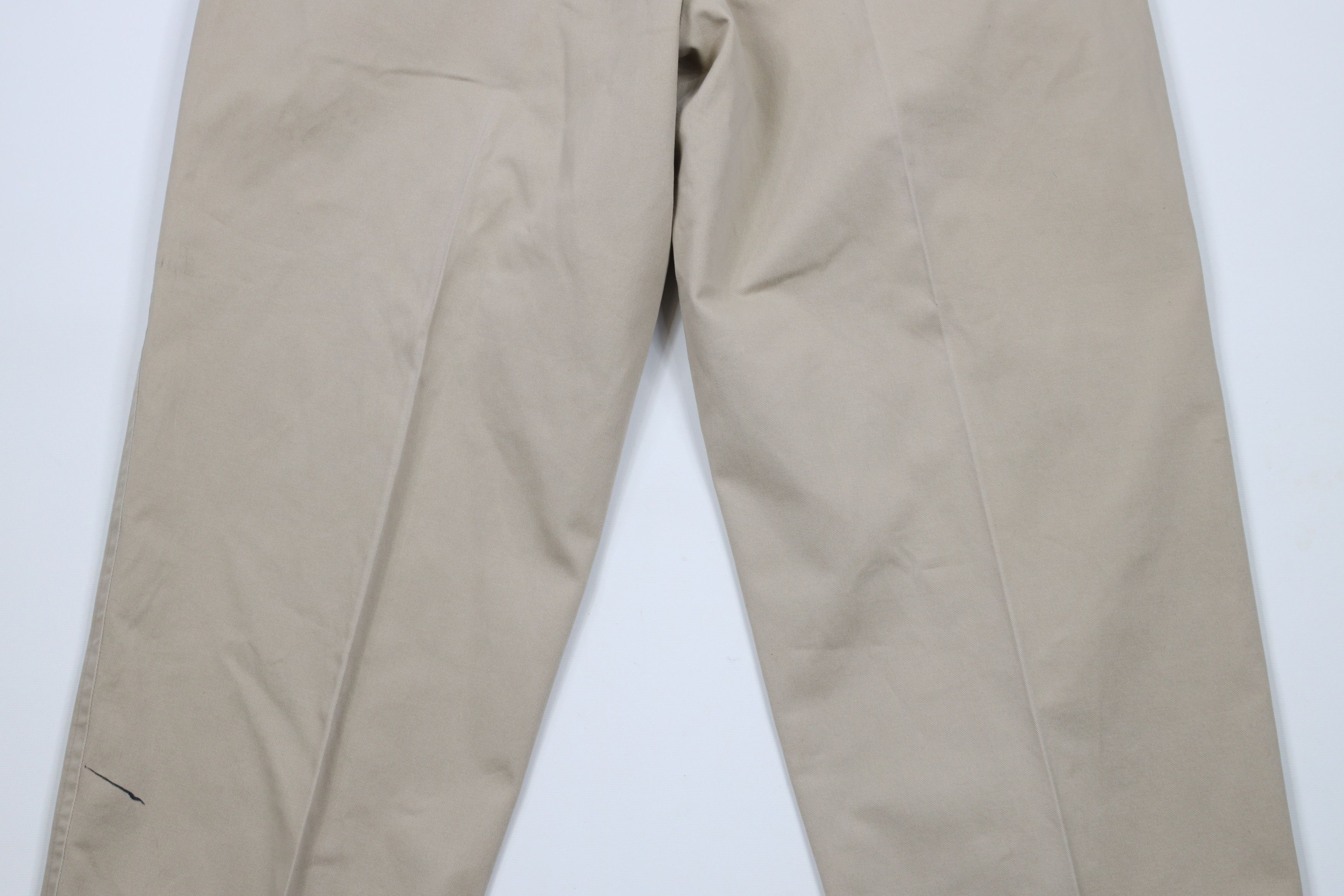 Nautica × Vintage Vintage 90s Nautica Pleated Cuffed Chino Pants Beige Cotton Size US 34 / EU 50 - 11 Thumbnail