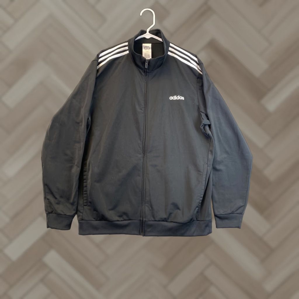 Adidas adidas Mens sz XL Black White 3 Stripe Full Zip Track Jacket/ 92-26 Size US XL / EU 56 / 4 - 1 Thumbnail