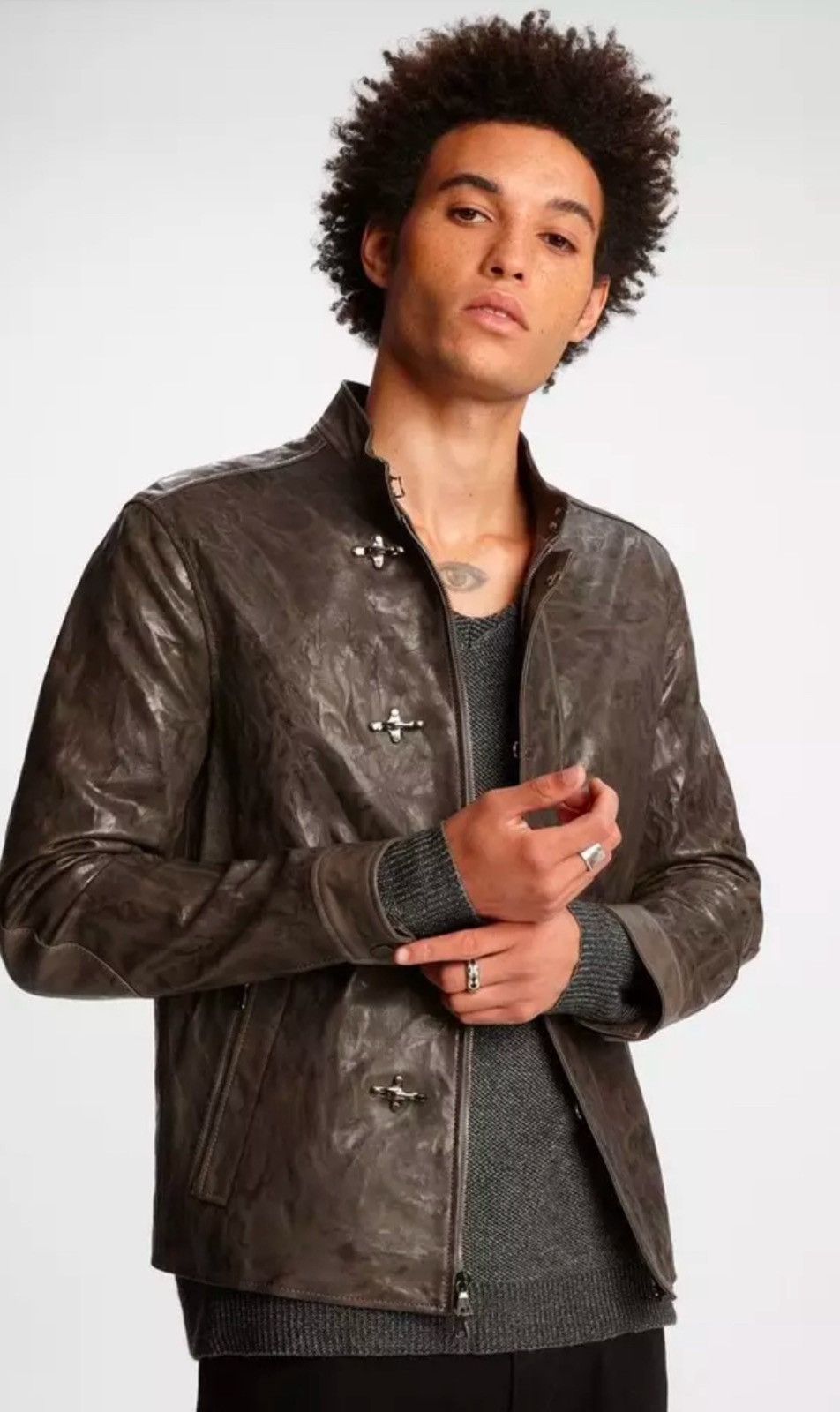 John Varvatos Leather Moto Jacket. Size EU 48 USA 38 Size US M / EU 48-50 / 2 - 2 Thumbnail