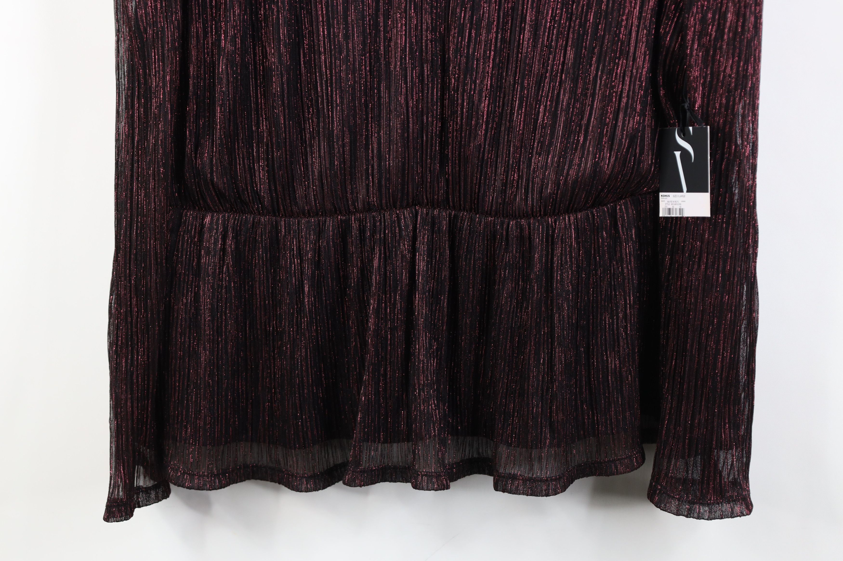 Vera Wang New Vera Wang Bella Fairy Metallic Ribbed Blouse Shirt Top Size XL / US 12-14 / IT 48-50 - 3 Thumbnail