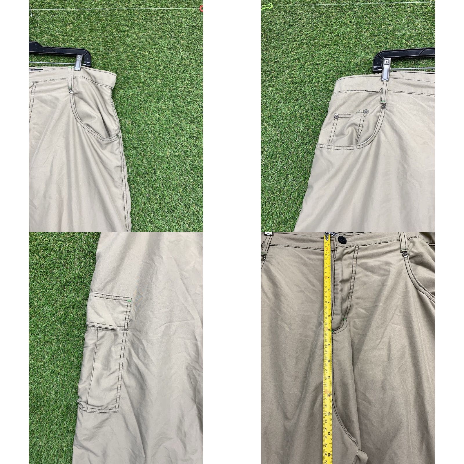 Vintage VINTAGE KIKWEAR Cargo Pants Mens 40 Pockets Skater Baggy 90s Y2K Streetwear Beige Cotton Relaxed Wide-Leg Pants Mens Size US 40 / EU 56 - 8 Thumbnail