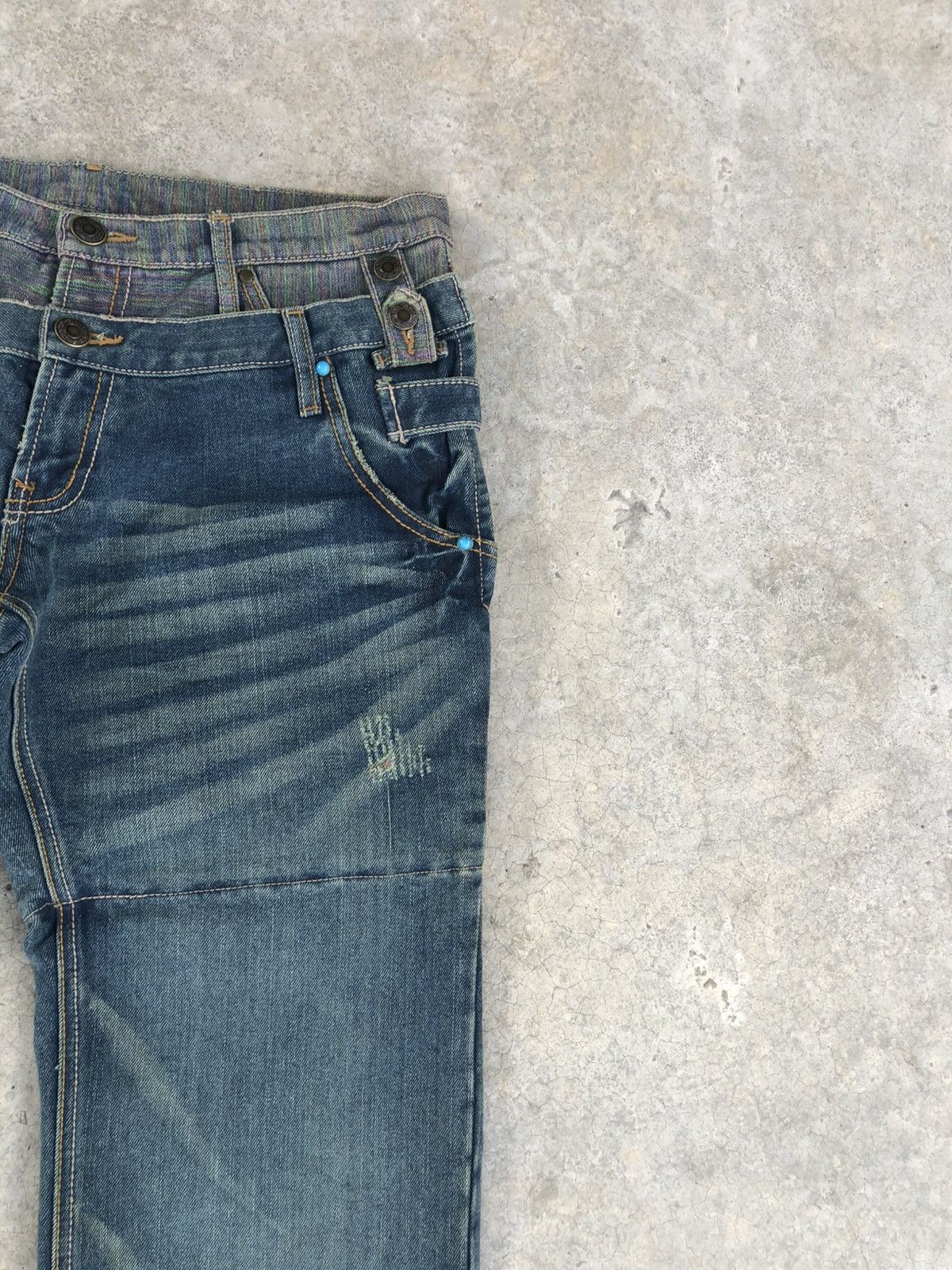 Japanese Brand Japanese Gumu Double Waist Distressed Denim Size US 34 / EU 50 - 6 Thumbnail