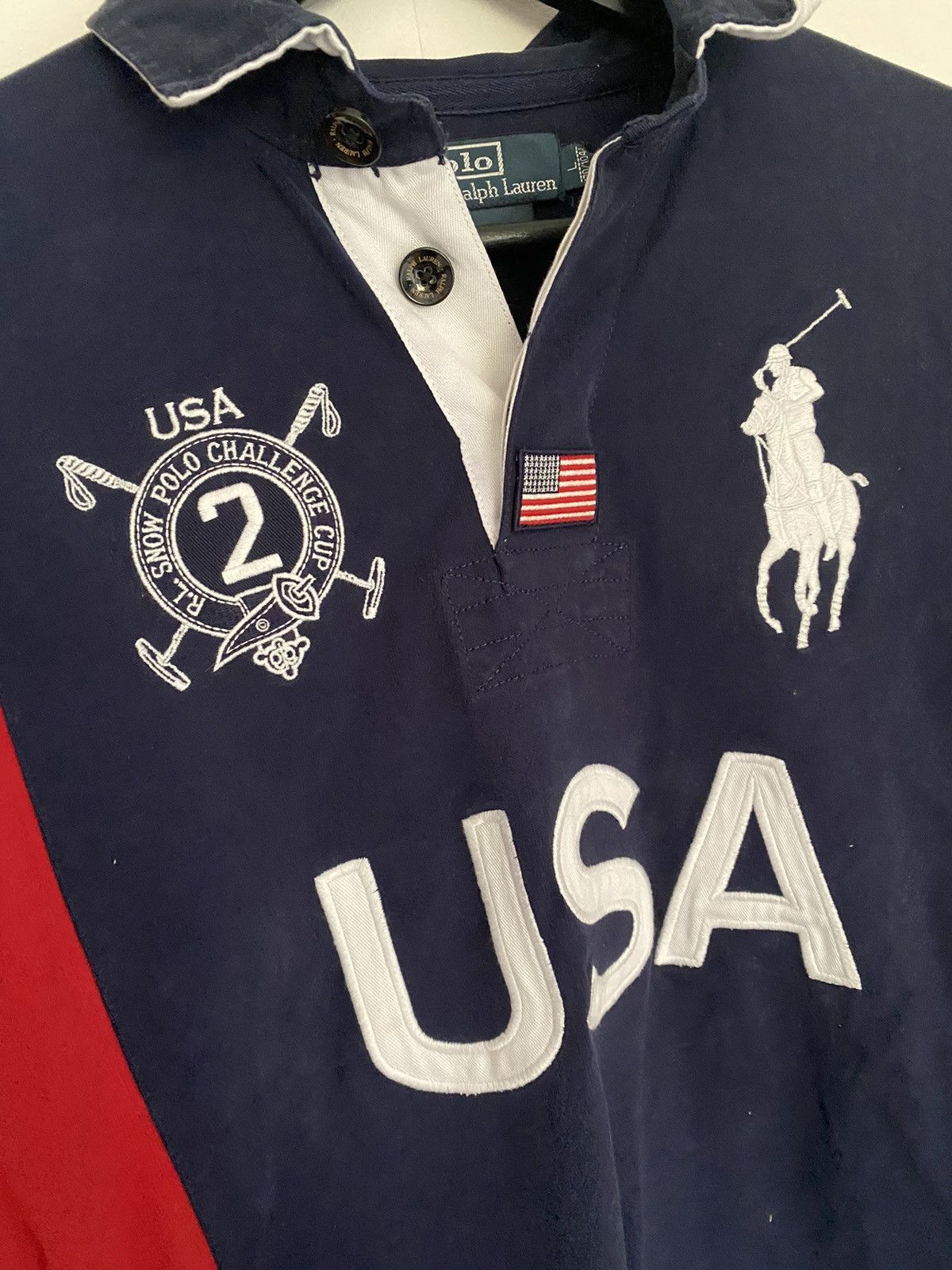 Polo Ralph Lauren × Vintage Ralph lauren polo rugby longsleeve chief keef usa L Size US L / EU 52-54 / 3 - 4 Thumbnail