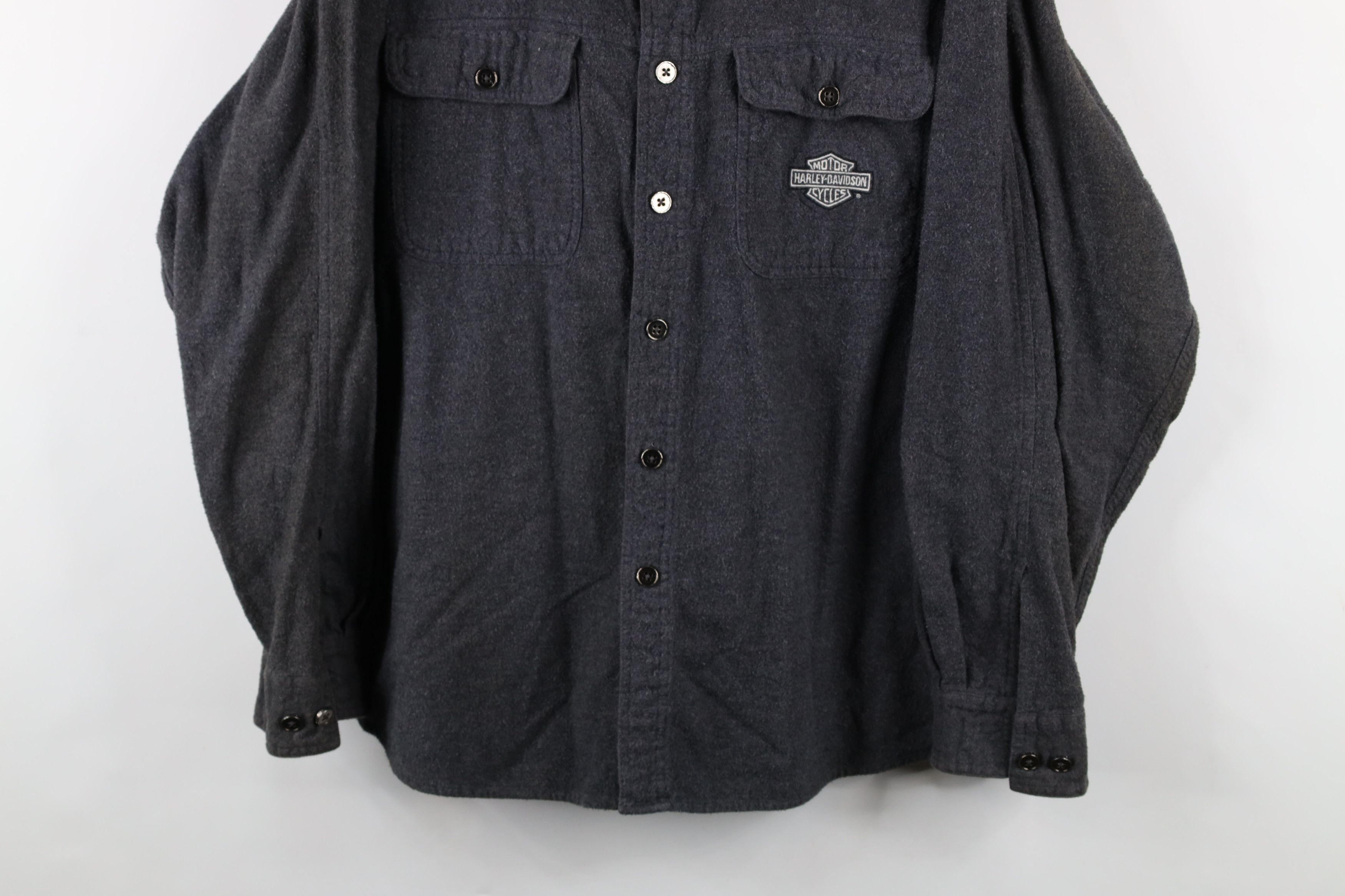 Harley Davidson × Vintage Vintage 90s Harley Davidson Spell Chamois Cloth Button Shirt Size US XXL / EU 58 / 5 - 3 Thumbnail