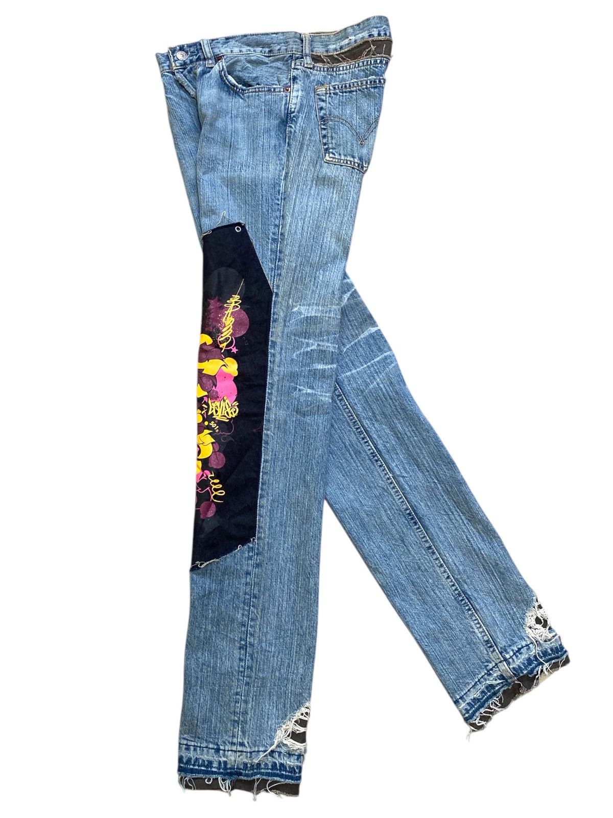 Levi's × Levi's Vintage Clothing × Vintage NWT💥#359 LEVIS JEANS 501 PATCHES STRAIGH LEG DENIM PANT Size 28" / US 6 / IT 42 - 4 Thumbnail