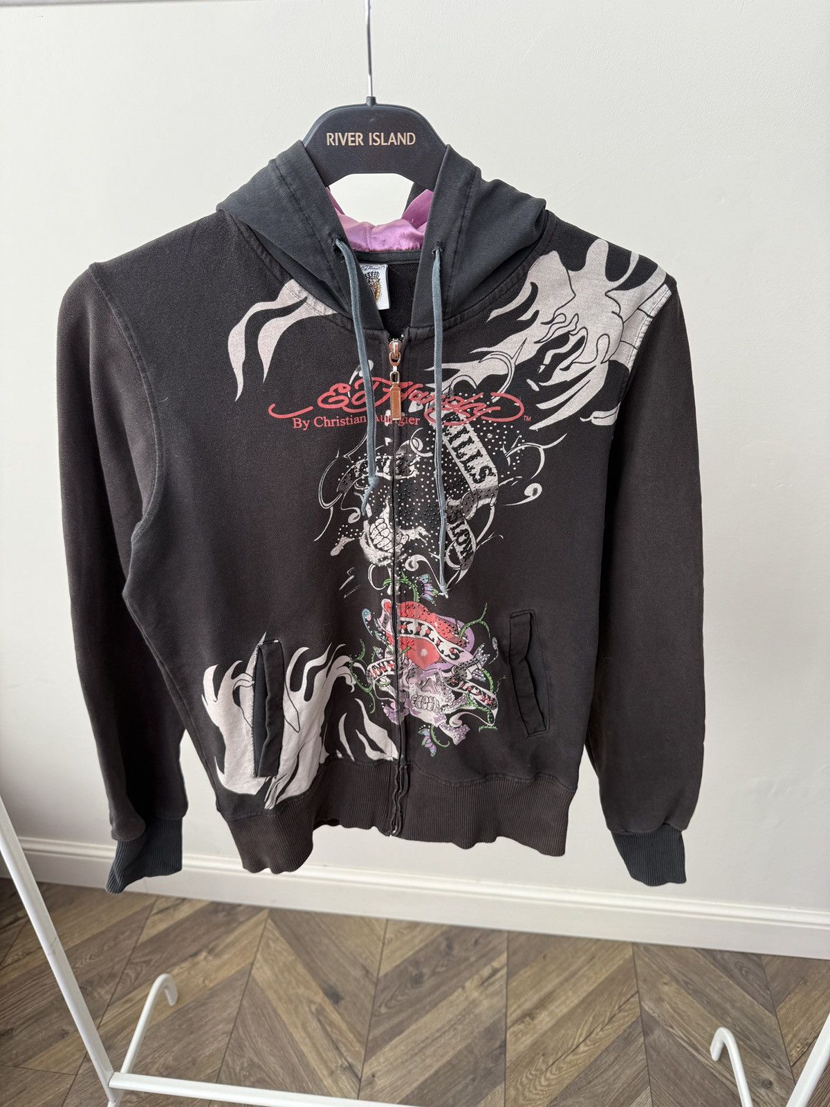 Ed Hardy Vintage Ed Hardy by Christian Audigier Women’s Zip Hoodie Size M / US 6-8 / IT 42-44 - 5 Thumbnail