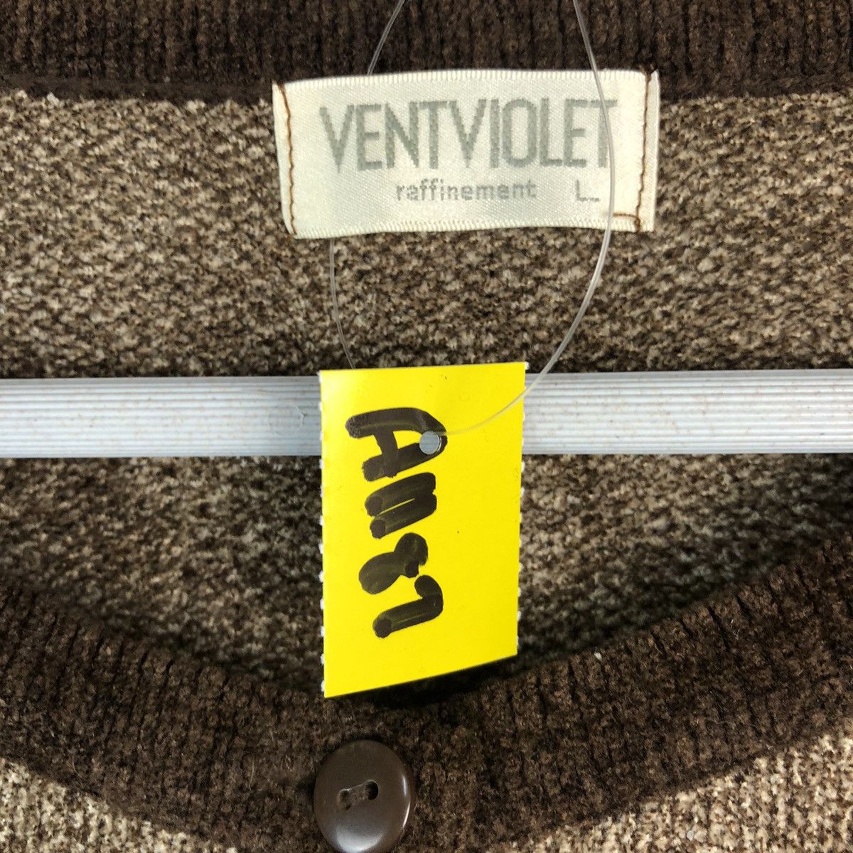 Japanese Brand Vent Violet Brown Cardigan Knitwear #A1187 Size US L / EU 52-54 / 3 - 10 Thumbnail