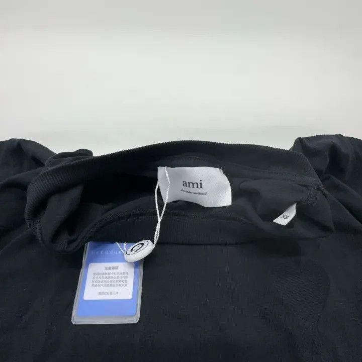 AMI AMIPARIS Black Heart Logo Short Sleeve T-Shirt -2507 Size US XS / EU 42 / 0 - 5 Thumbnail