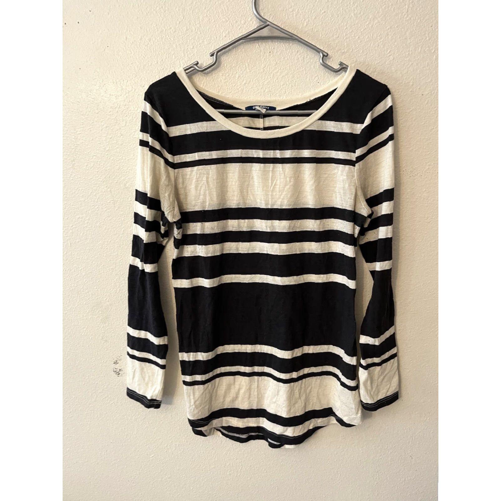 Old Navy Old Navy T-Shirt Women's Medium Multicolor Striped Long Sleeve Round Neck Size M / US 6-8 / IT 42-44 - 2 Thumbnail