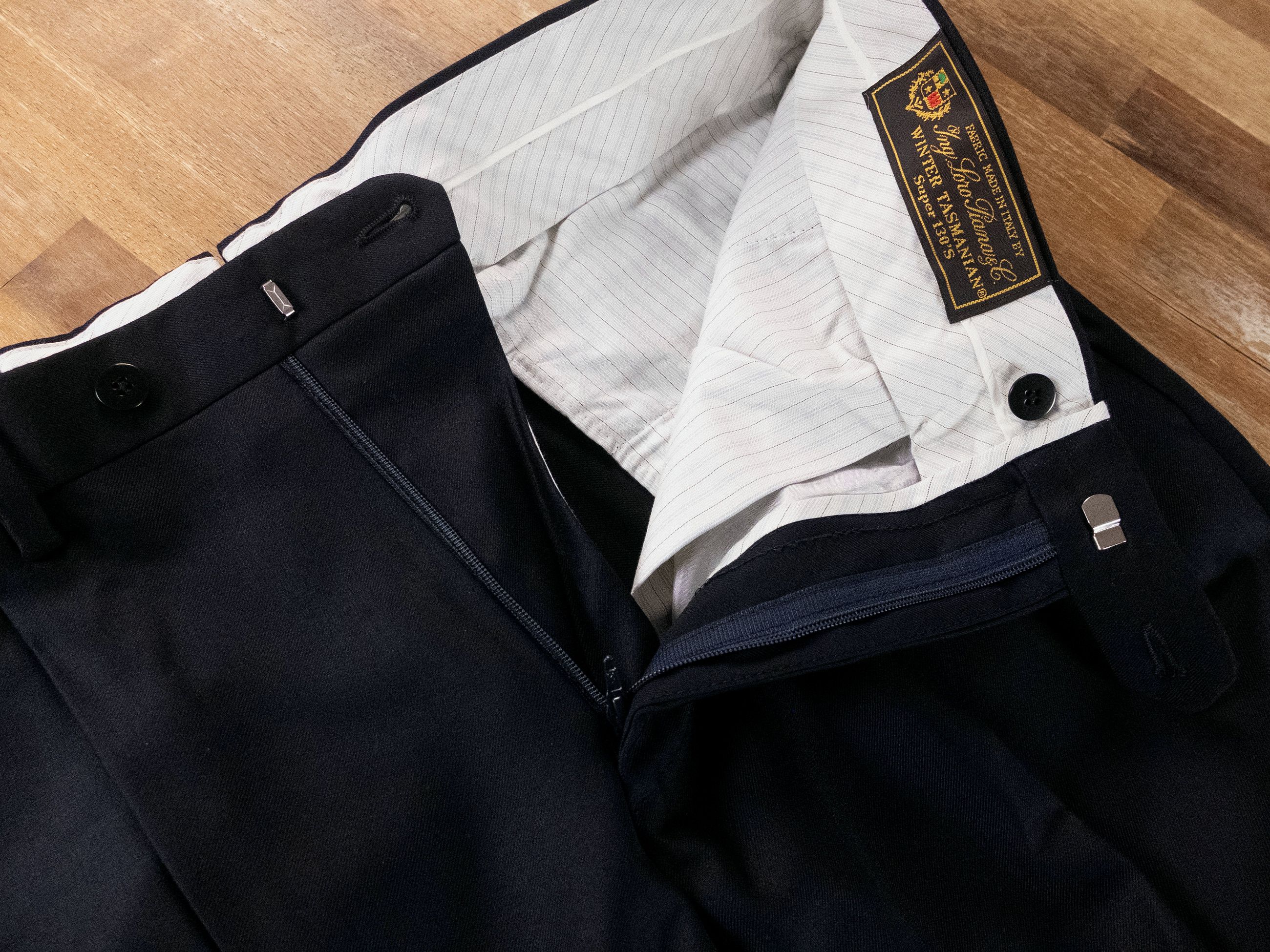 Caruso CARUSO navy blue wool dress pants trousers 34 / 50 Size US 34 / EU 50 - 3 Thumbnail