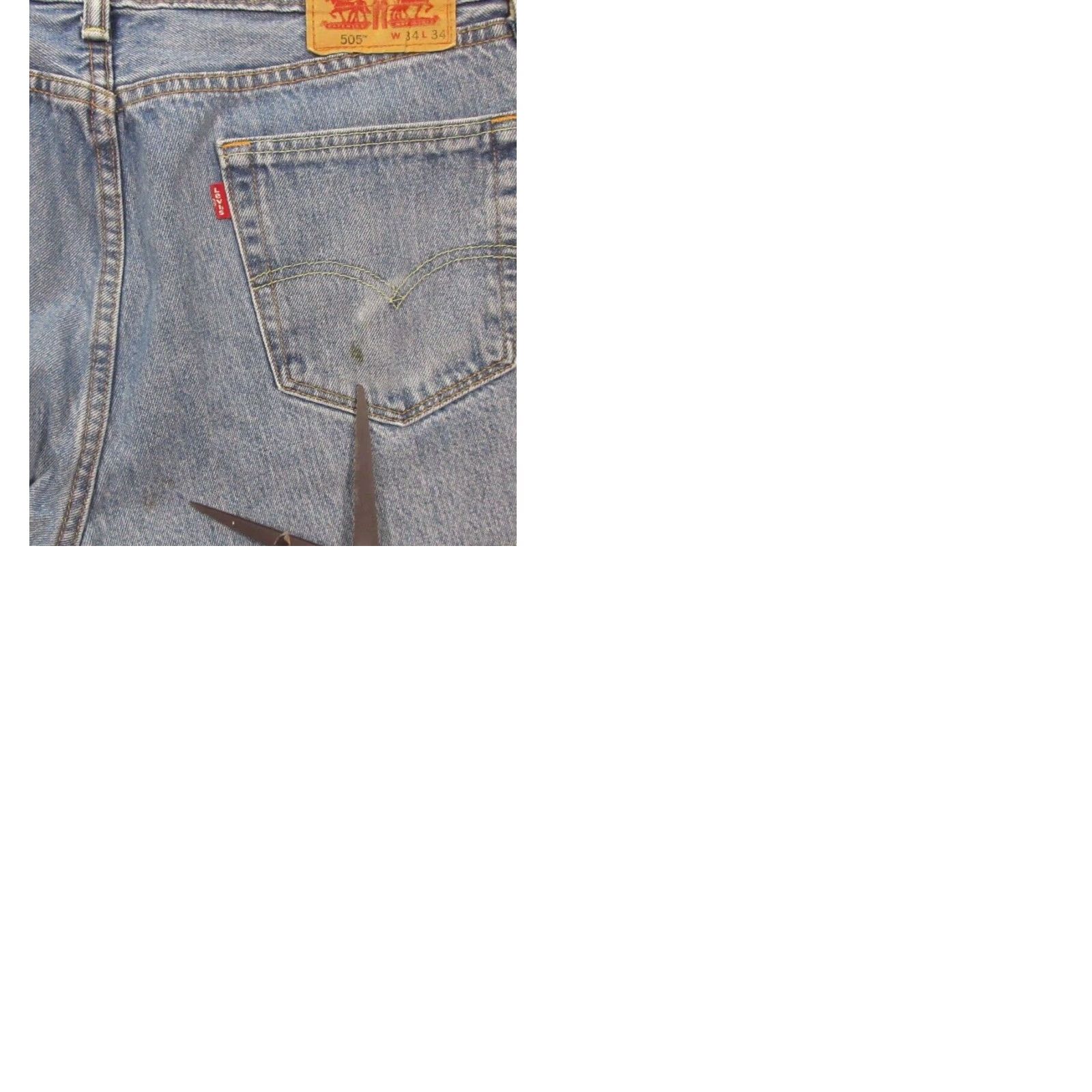 Levi's VINTAGE Levis 505 Jeans 34x34 Medium Wash Blue Denim Regular Fit Straight Leg Mens Regular 34 Blue Size US 34 / EU 50 - 9 Thumbnail