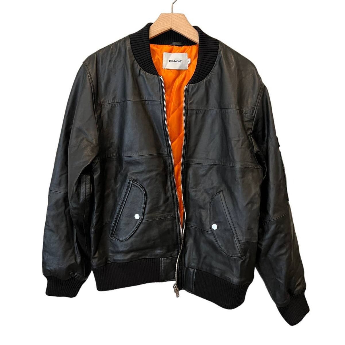 Deadwood Deadwood Recycled Lambskin Leather Bomber Jacket Size Large Size L / US 10 / IT 46 - 7 Thumbnail