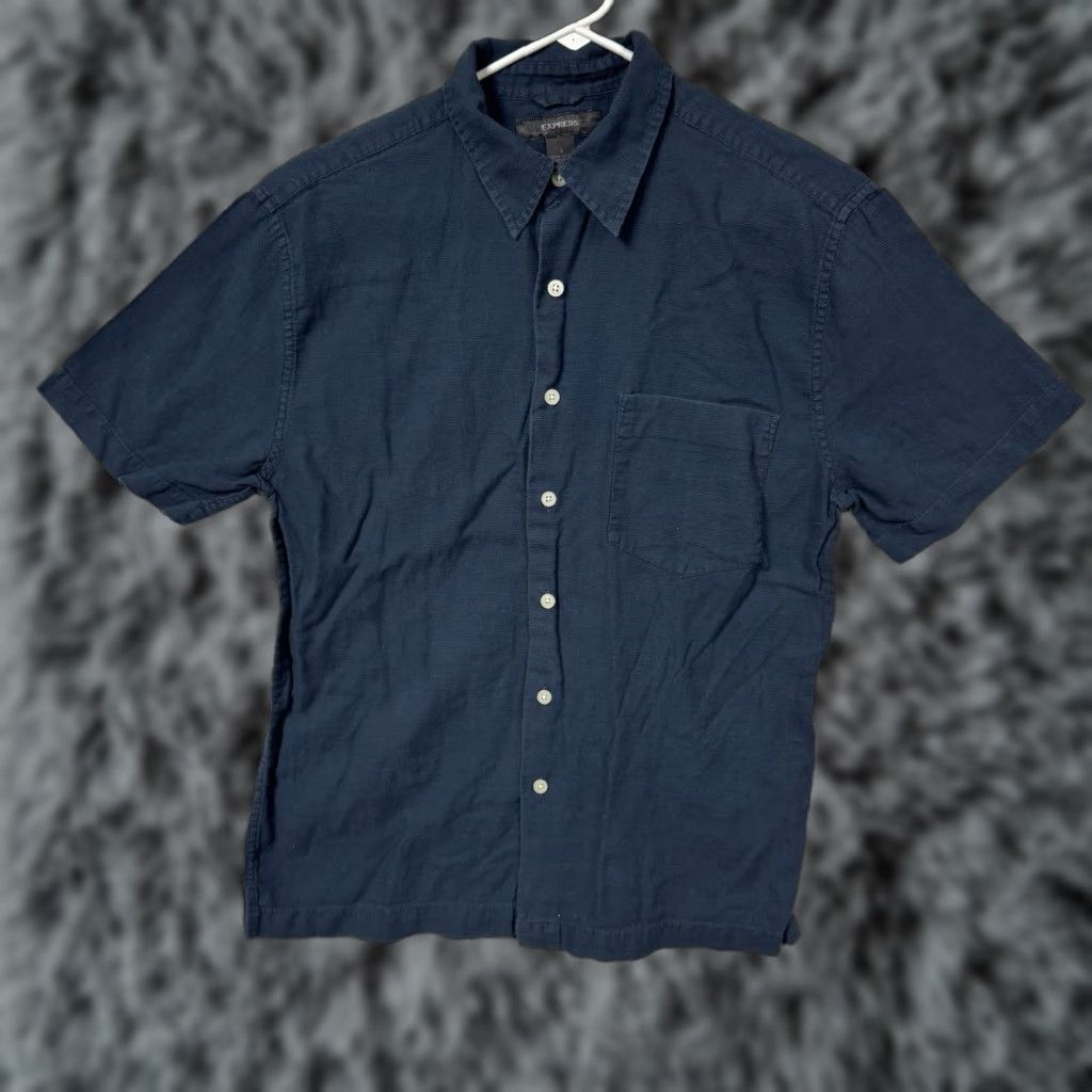 Express VINTAGE Express Shirt Mens S Blue Hipster Indie Classic Casual Downtown Size US S / EU 44-46 / 1 - 1 Thumbnail