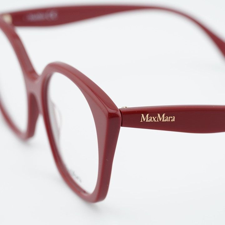 Max Mara Max Mara MM5082 066 Eyeglasses Red 53mm Square Frame Size ONE SIZE - 8 Thumbnail